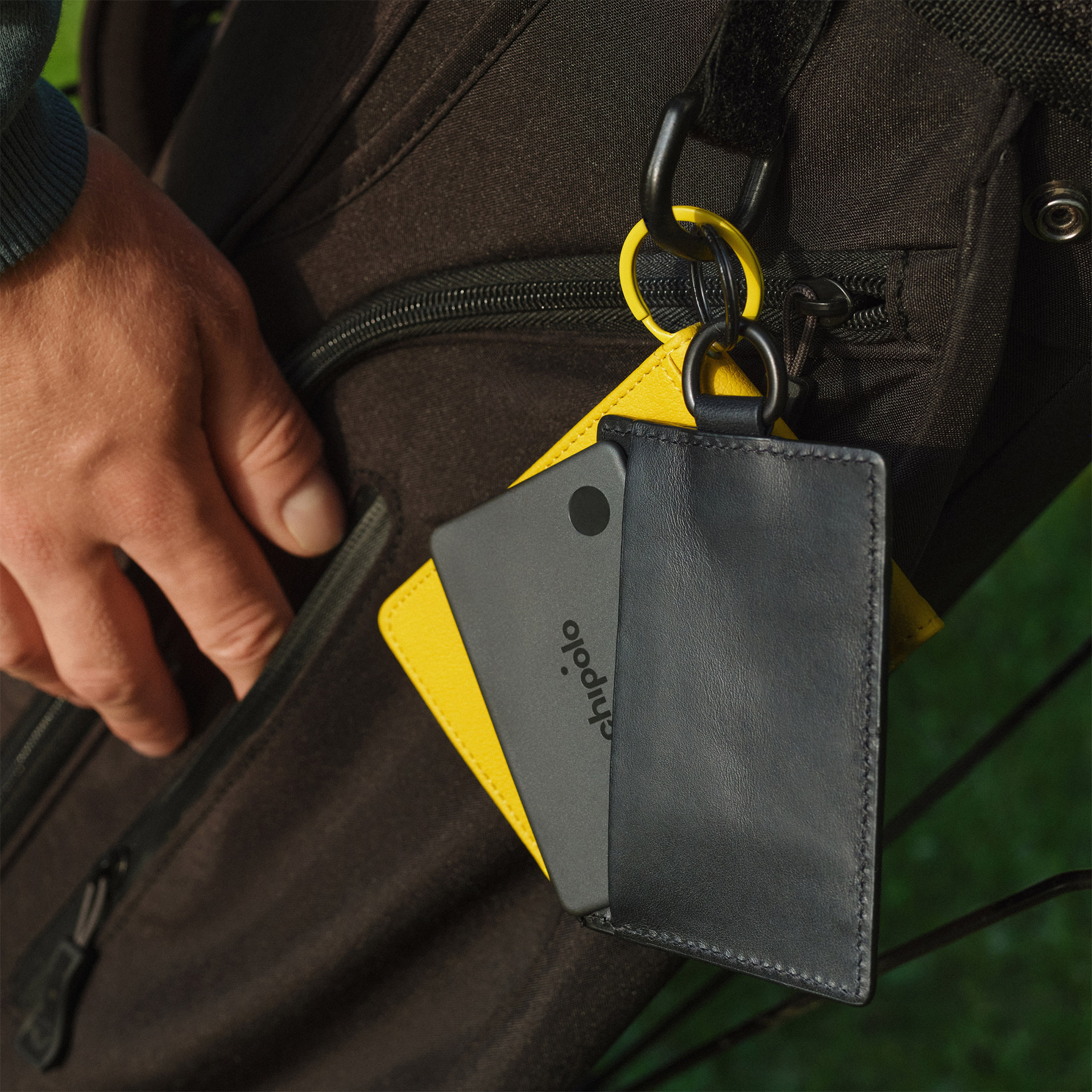 Bluetooth-Tracker Pocket Chacoal, portemonnaie, kartenhüllen, tasche, leder, mehrfarbig