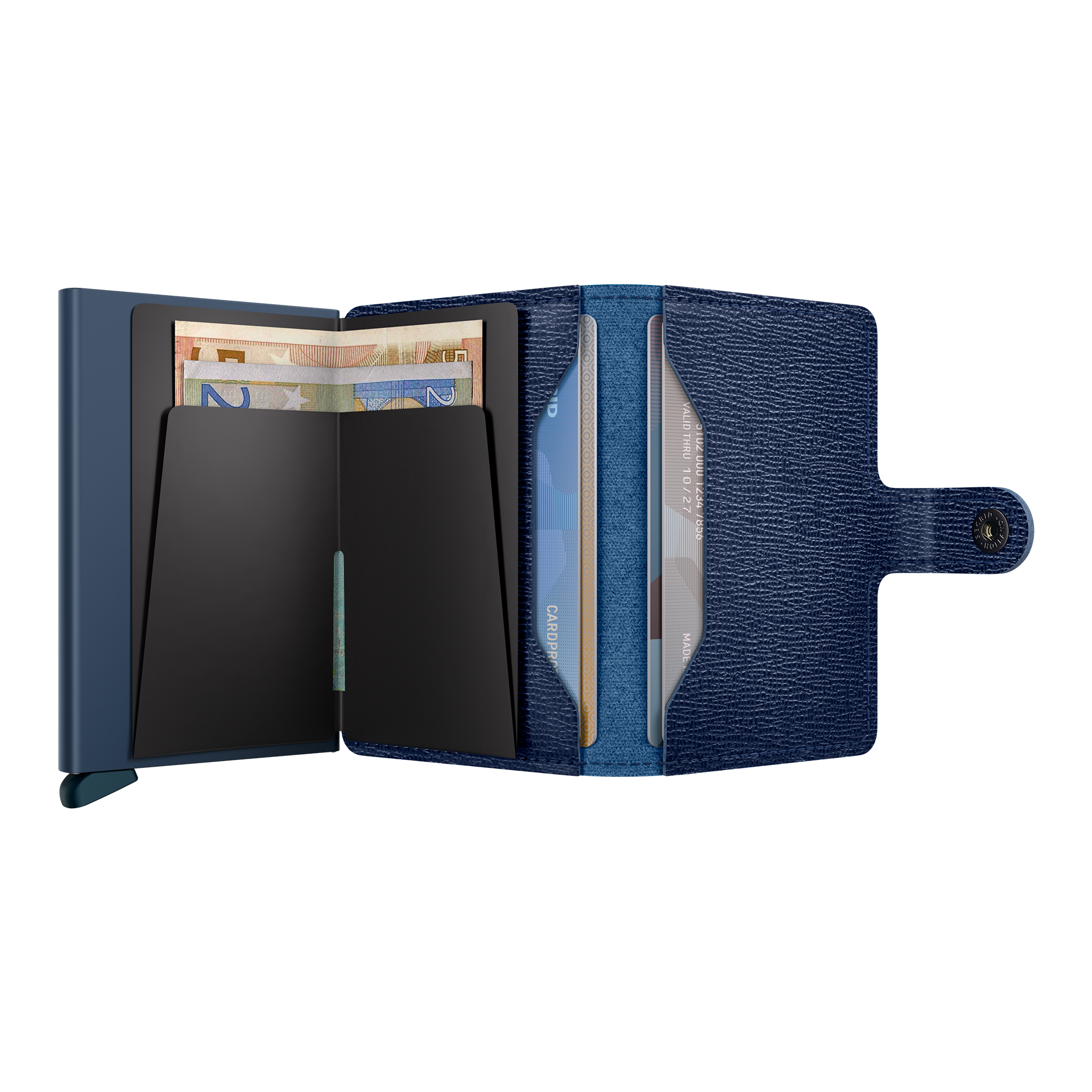 Miniwallet Navy, Geldbörse, Wallet, Geld, Kartenfächer, Shimmer Blau
