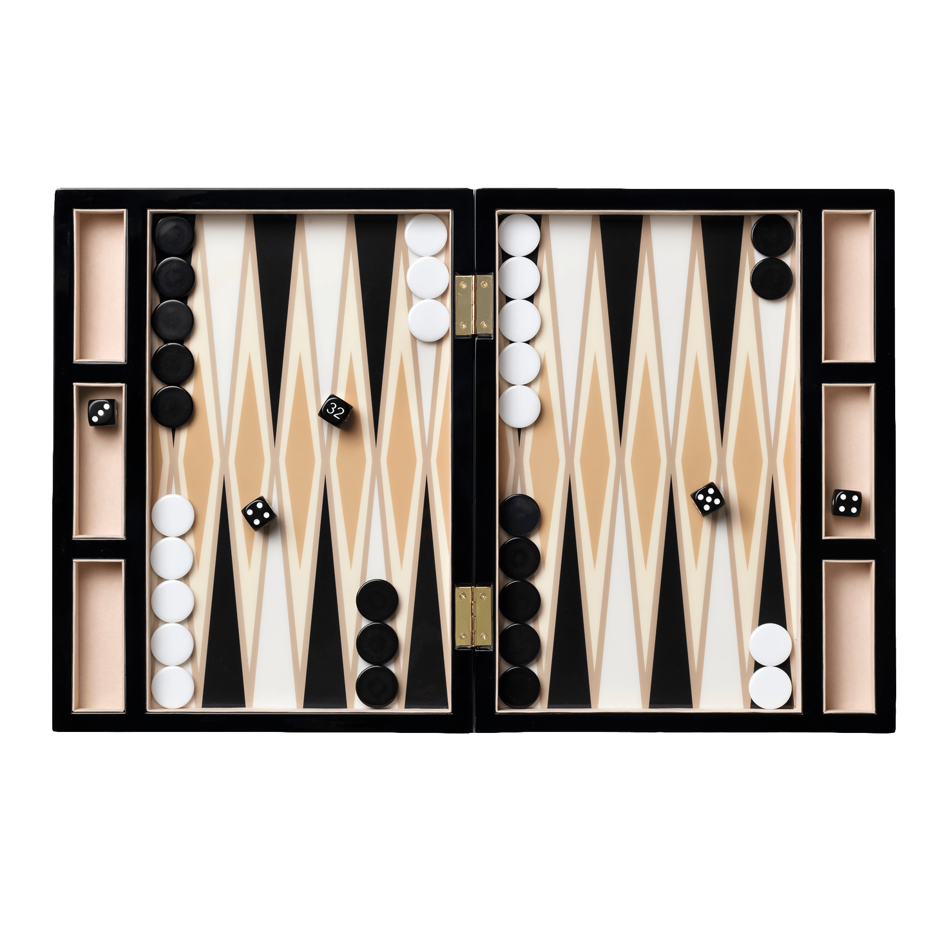Backgammon Lackiert Schwarz