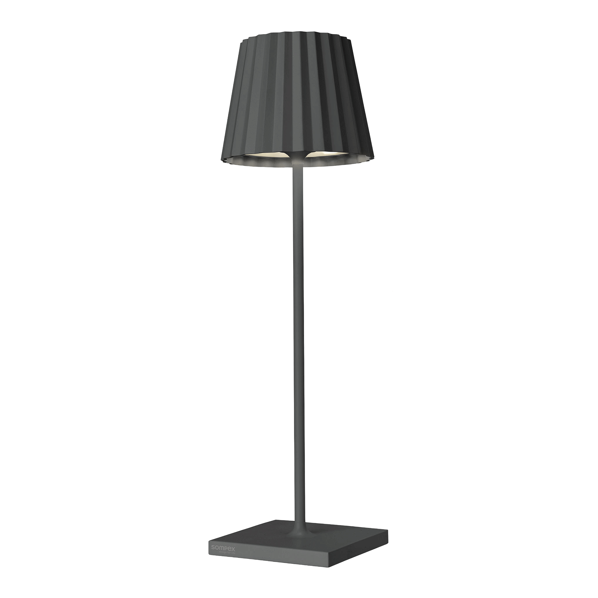 Rechargeable LED table lamp dimmable anthracite, Steh-Lampe, Tischlampe, Schwarz, Lampenfuß, Flechtlampe