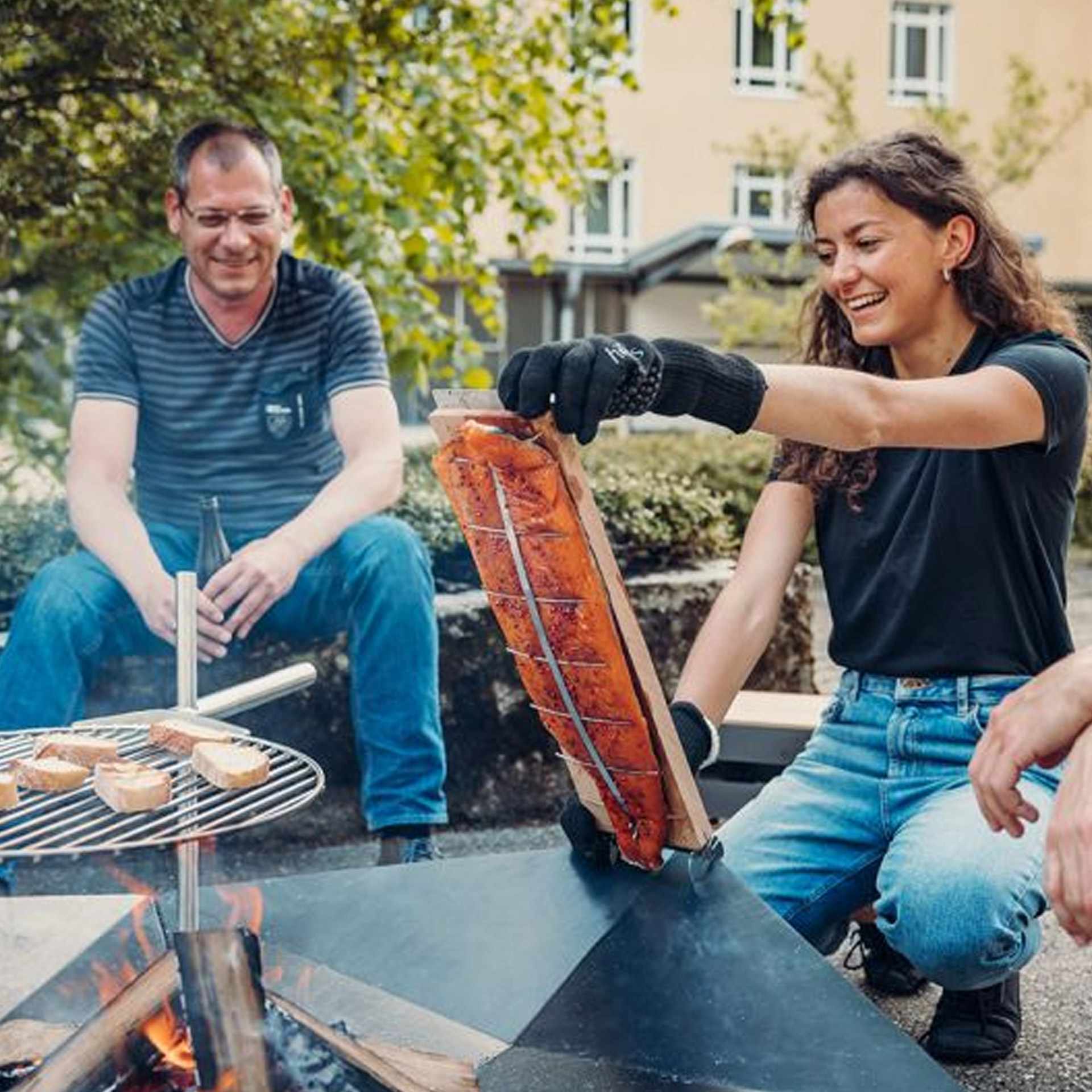 Flame-grilled salmon board, Grillrohr, Grillrost, Zubehör, Flachgrill, Lachsgrill