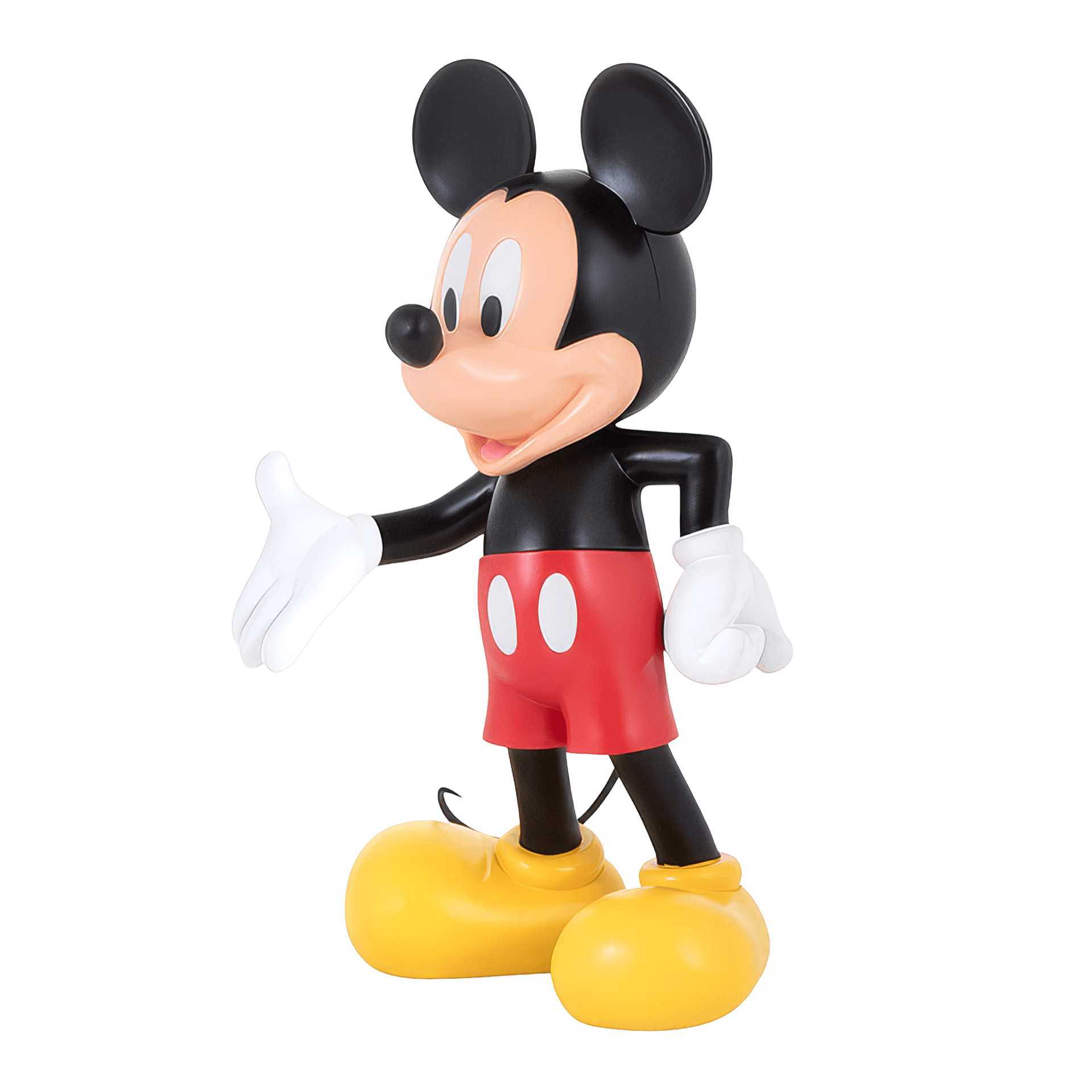 Mickey Welcome Original 30 cm, Mickey Mouse Figur, Disney Figurine, Kunststofffigur, Rote Shorts, Gelbe Schuhe