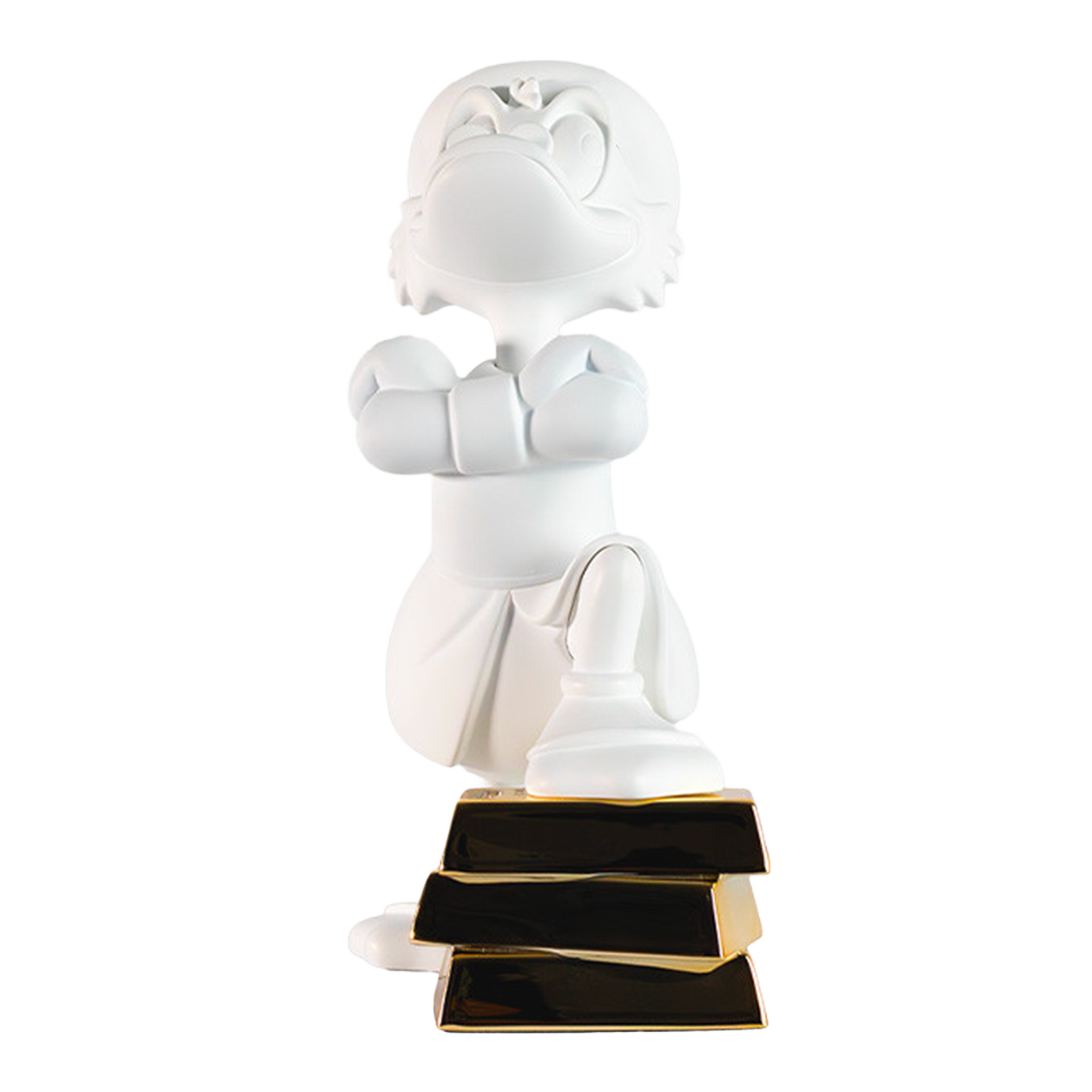 Uncle Scrooge with ignots white & gold 30 cm, Schachfigur, Figurenstapel, Weiß, Statuette, Skulptur