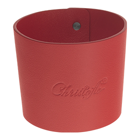 Christofle Leather Cuff Red
