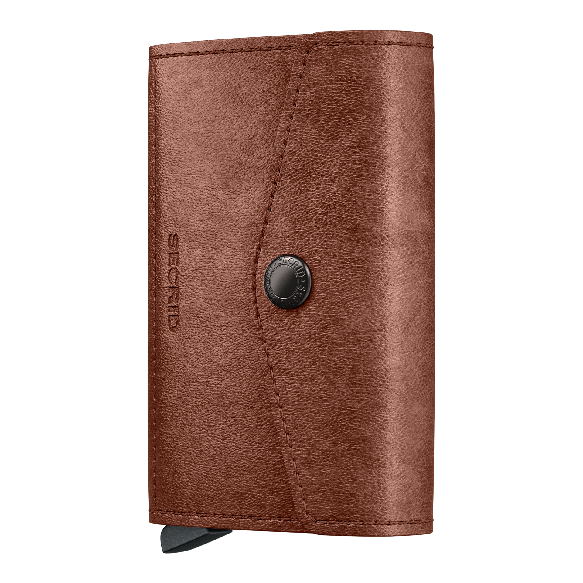 Envelope Wallet Cognac, Ledergeldbörse, Wallet, Kartenetui, Geldbörse, Schwarzbraun