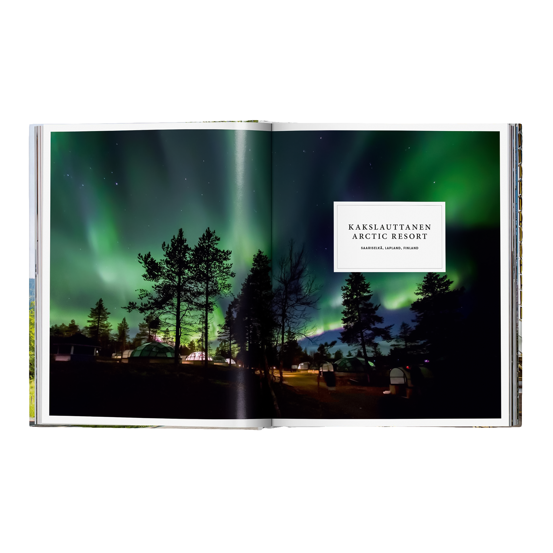 Coffee Table Book Great Escapes Europe, aurora borealis, nördliche lichter, campground, zelte, wald