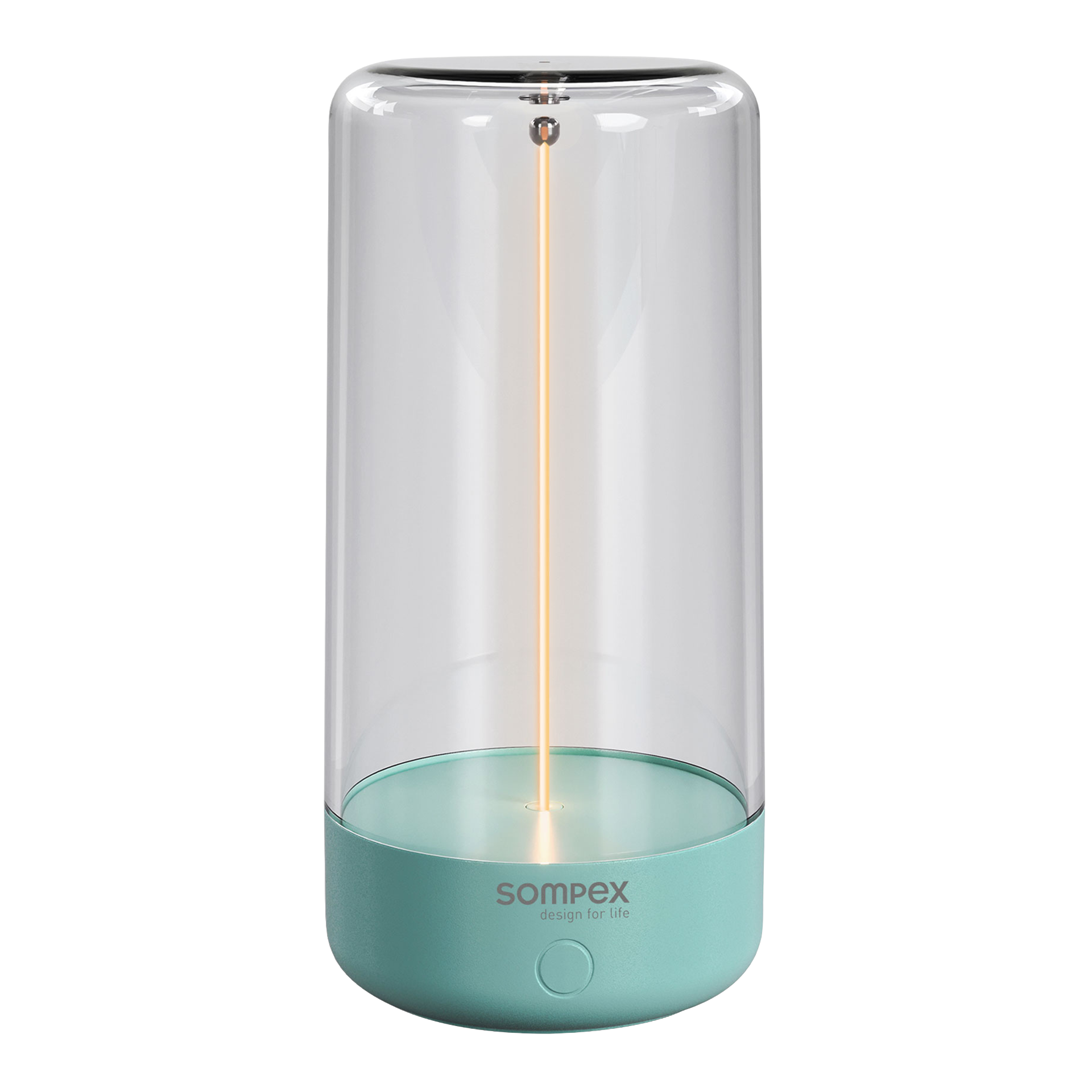 Rechargeable LED table lamp dimmable turquoise,  Tischleuchte,  Glühfaden,  Glaszylinder,  Türkis Basis,  modernes Design