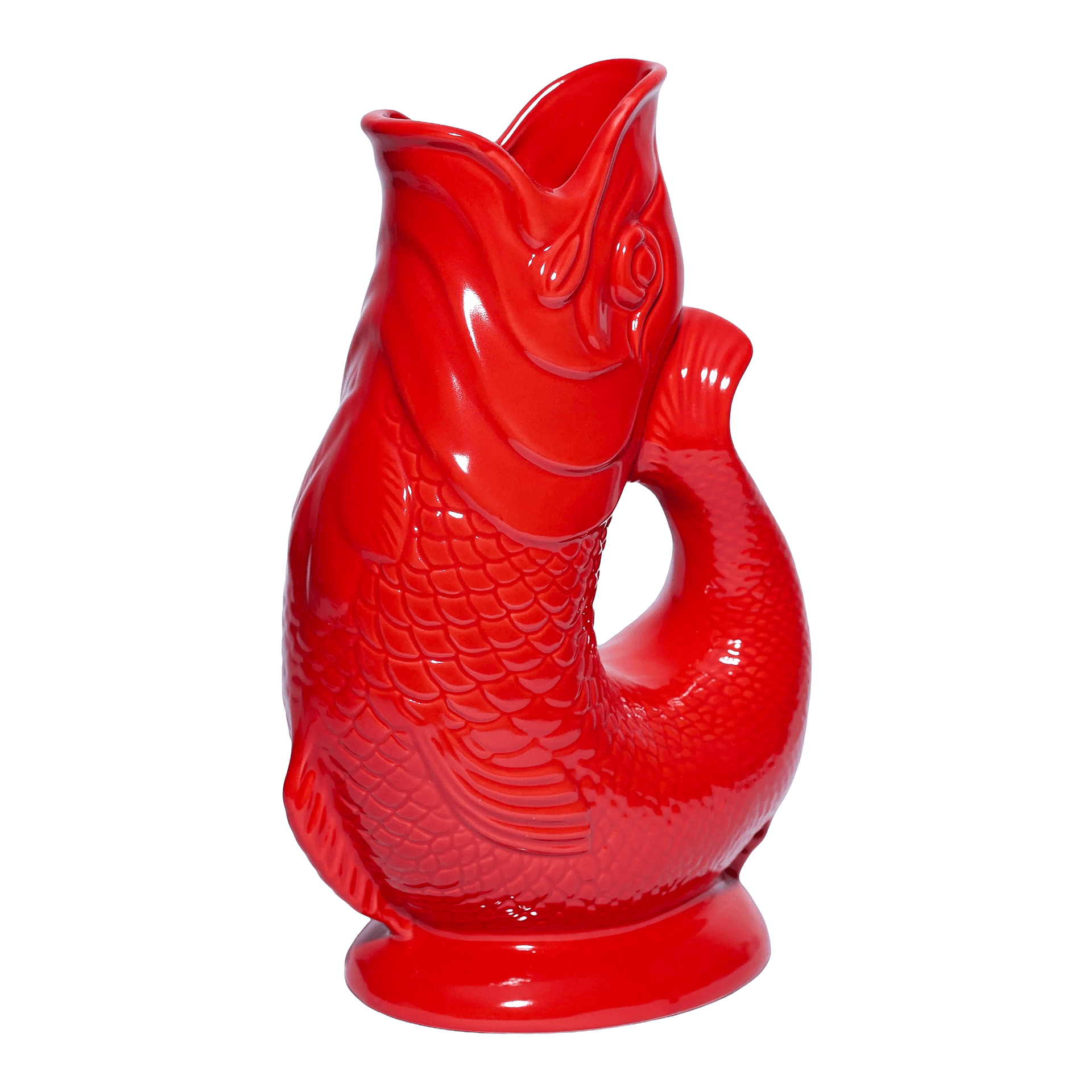 Jug red XL 1.20 l, Fischfigur, Dekofigur, Rot, Keramik, Skulptur