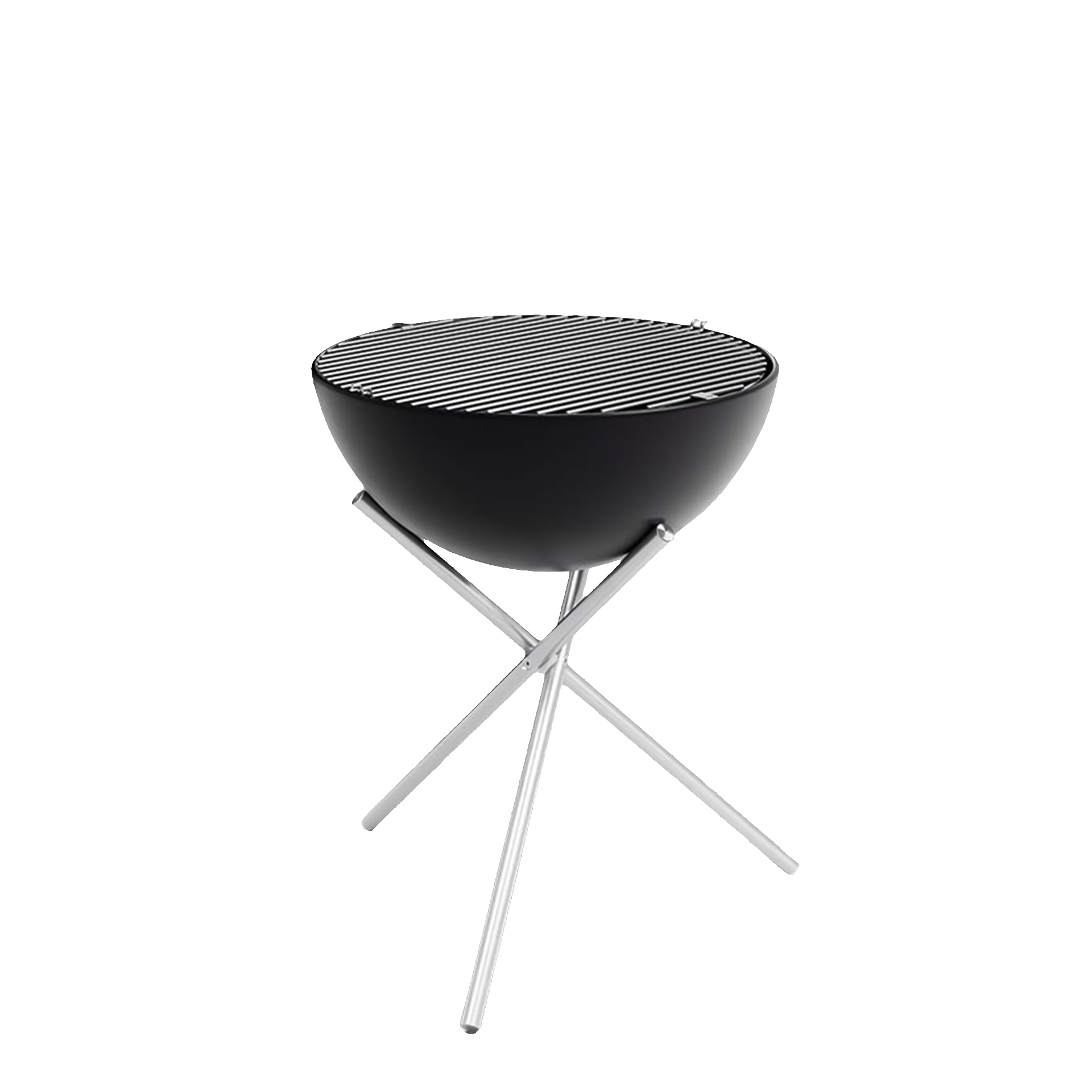 Grill grid 57, Barbecue-Grill, Grillengrill, Metallhocker, Schwarze Schüssel, Faltbarer Stand