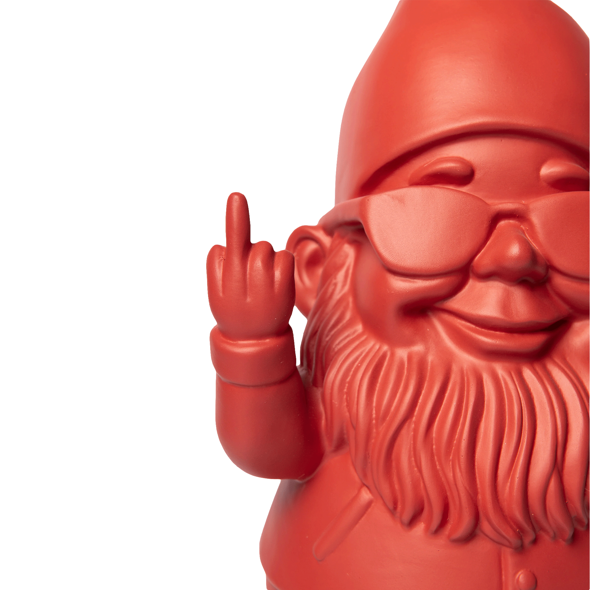 Gnome Bernardo red 29 cm, Gnom, Gartenstatue, Bart, Rot, Brille