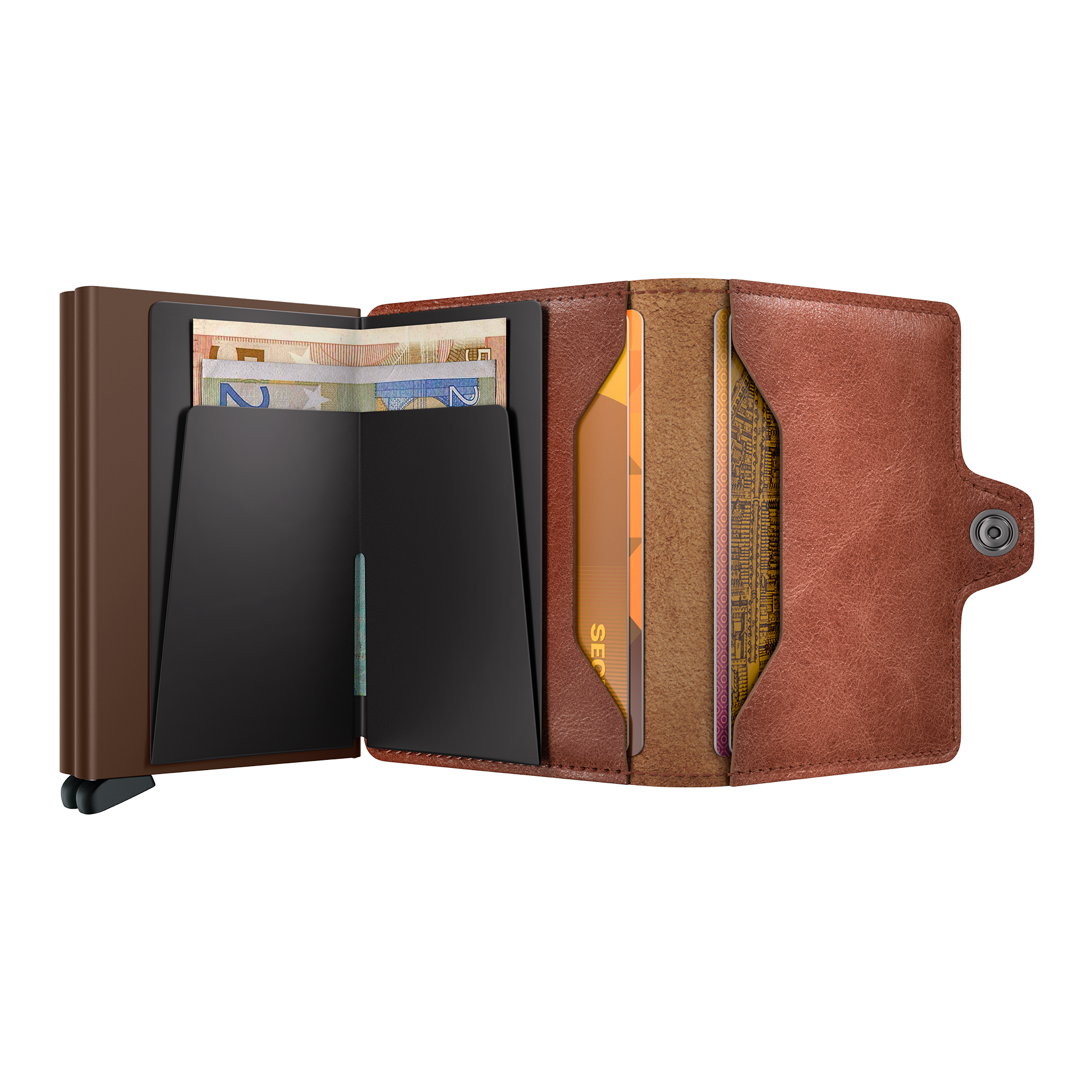 Secrid Twinwallet Vintage Cognac/Braun, Geldbörse, Portemonnaie, Kartenfächer, Leder, Braun