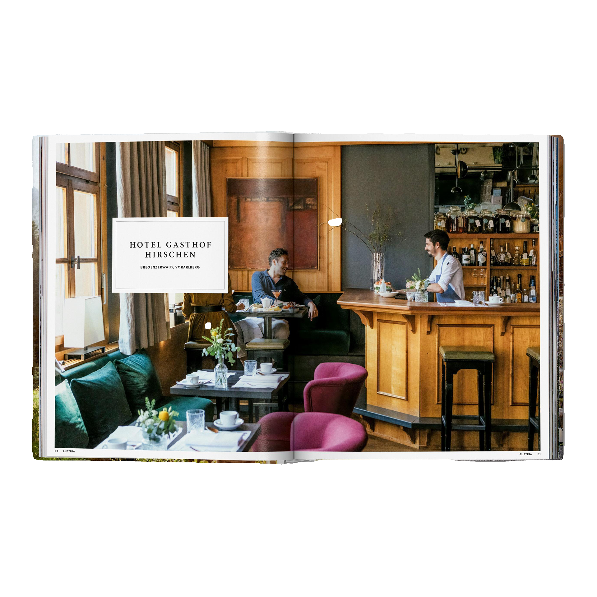Coffee Table Book Great Escapes Alps, hotel, bar, innenraum, restaurant, holz