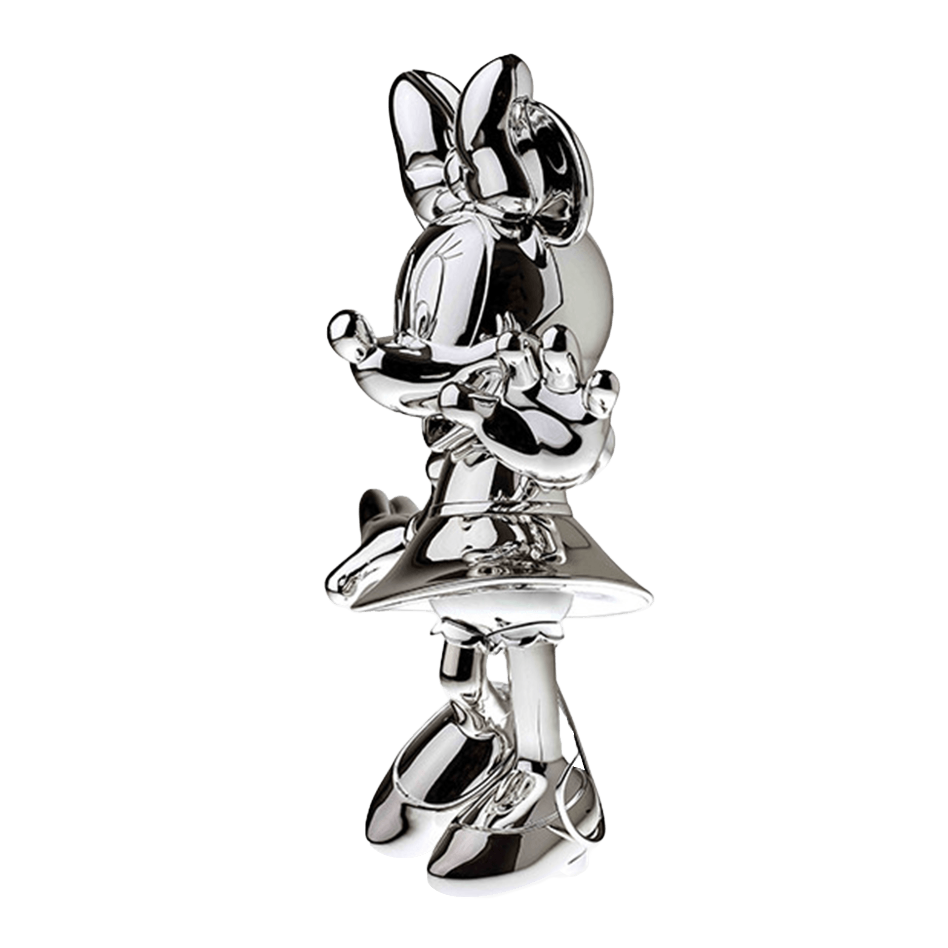 Minnie Welcome silver 31 cm, Plastikfigur, Figur, Deko-Objekt, Charakterfigur, Silberfarbene Figur