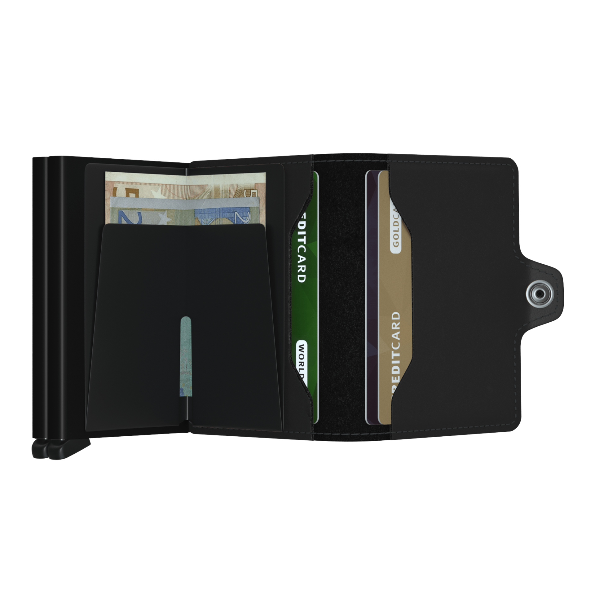 Twinwallet Black, wallet, Kartenhülle, Geldbörse, Geldscheine, Kreditkarten