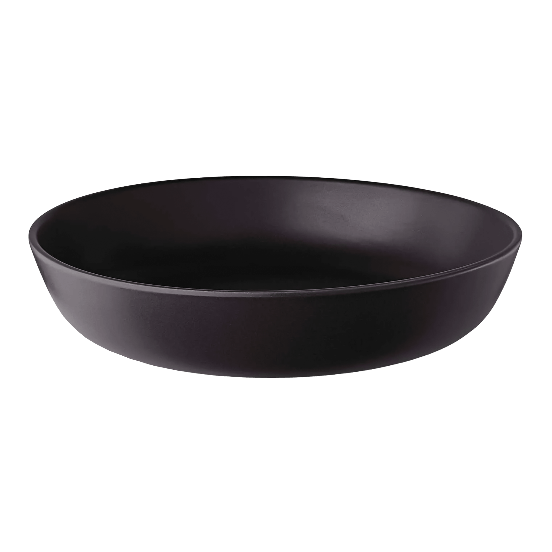 Plate Deep Black 20 cm Set of 4, Schüssel, Ø 25 cm, Schale, Schwarz, Bowl