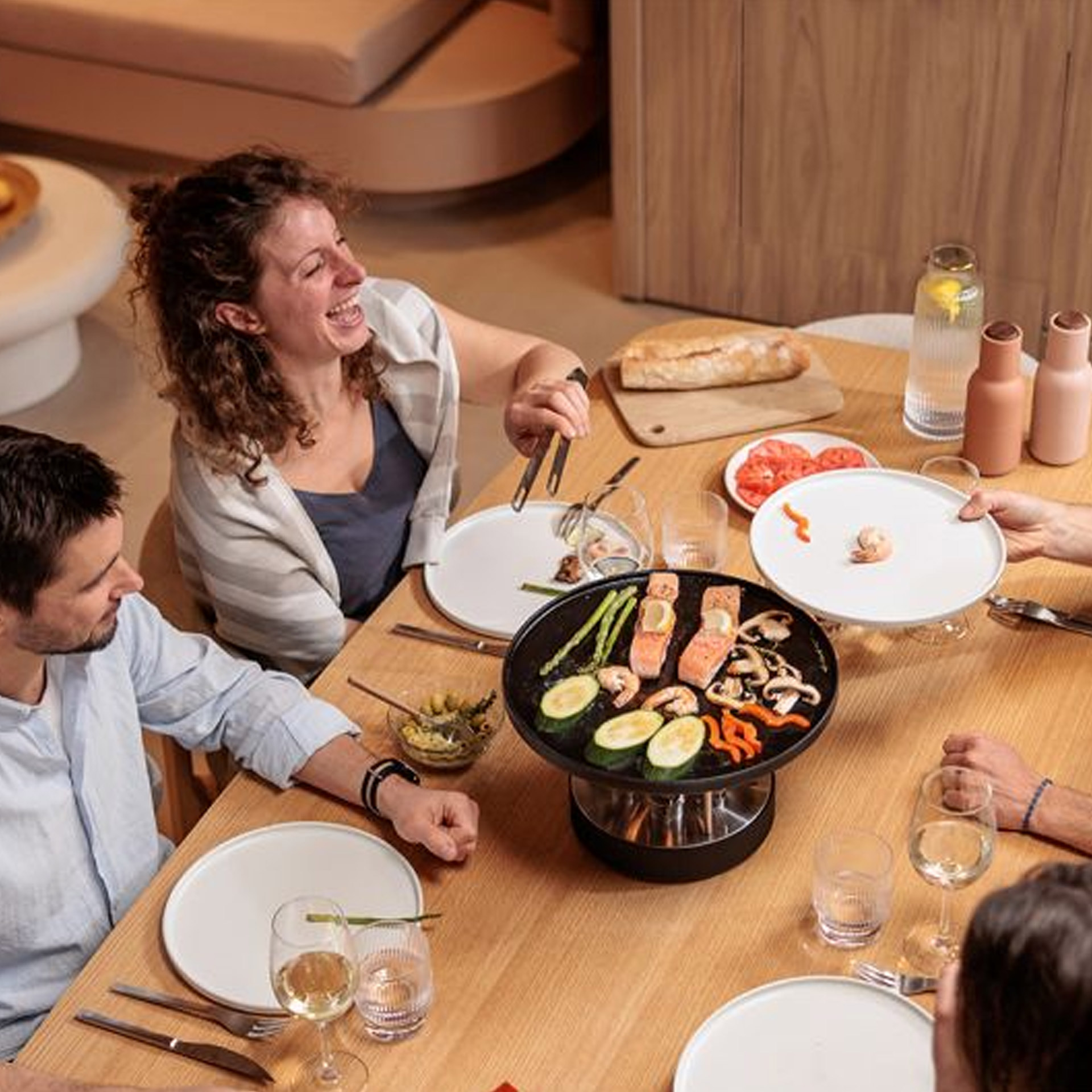 Tabletop Grill 35, Grillplatte, Gemüse, Pfanne, Tischgrill, Sharing