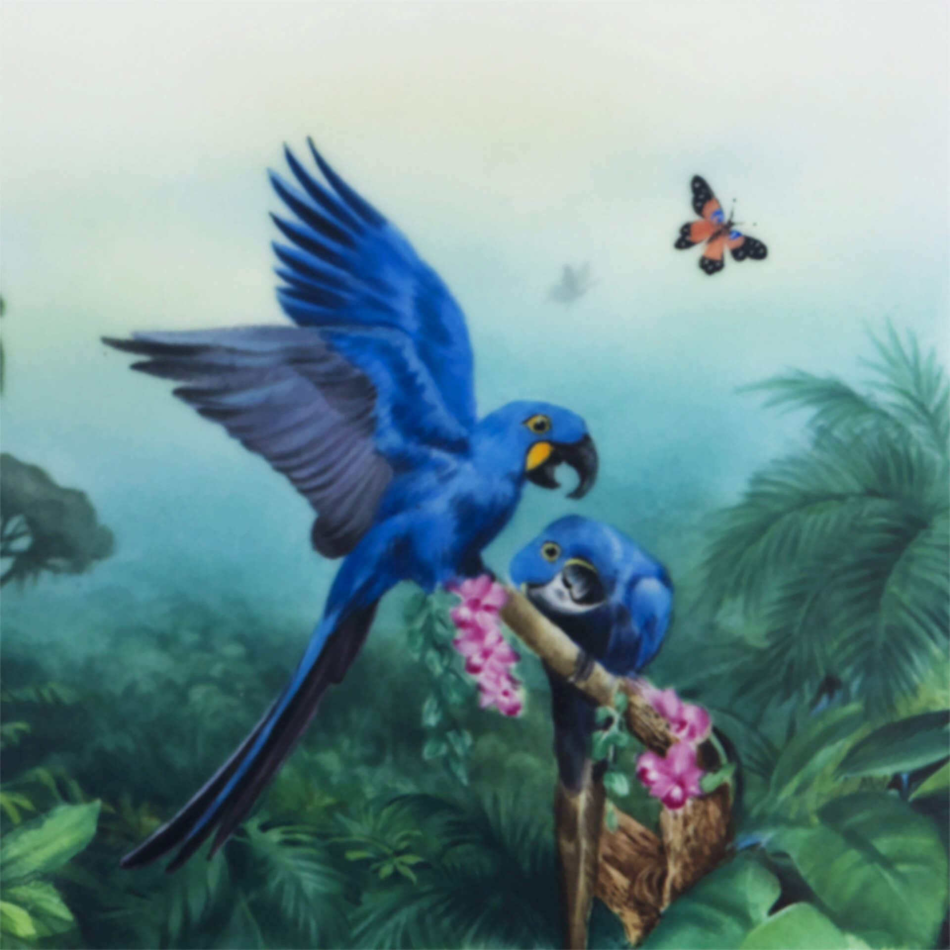 Meissen Amazonas Collection Henkelbecher Ara Hyazinthara