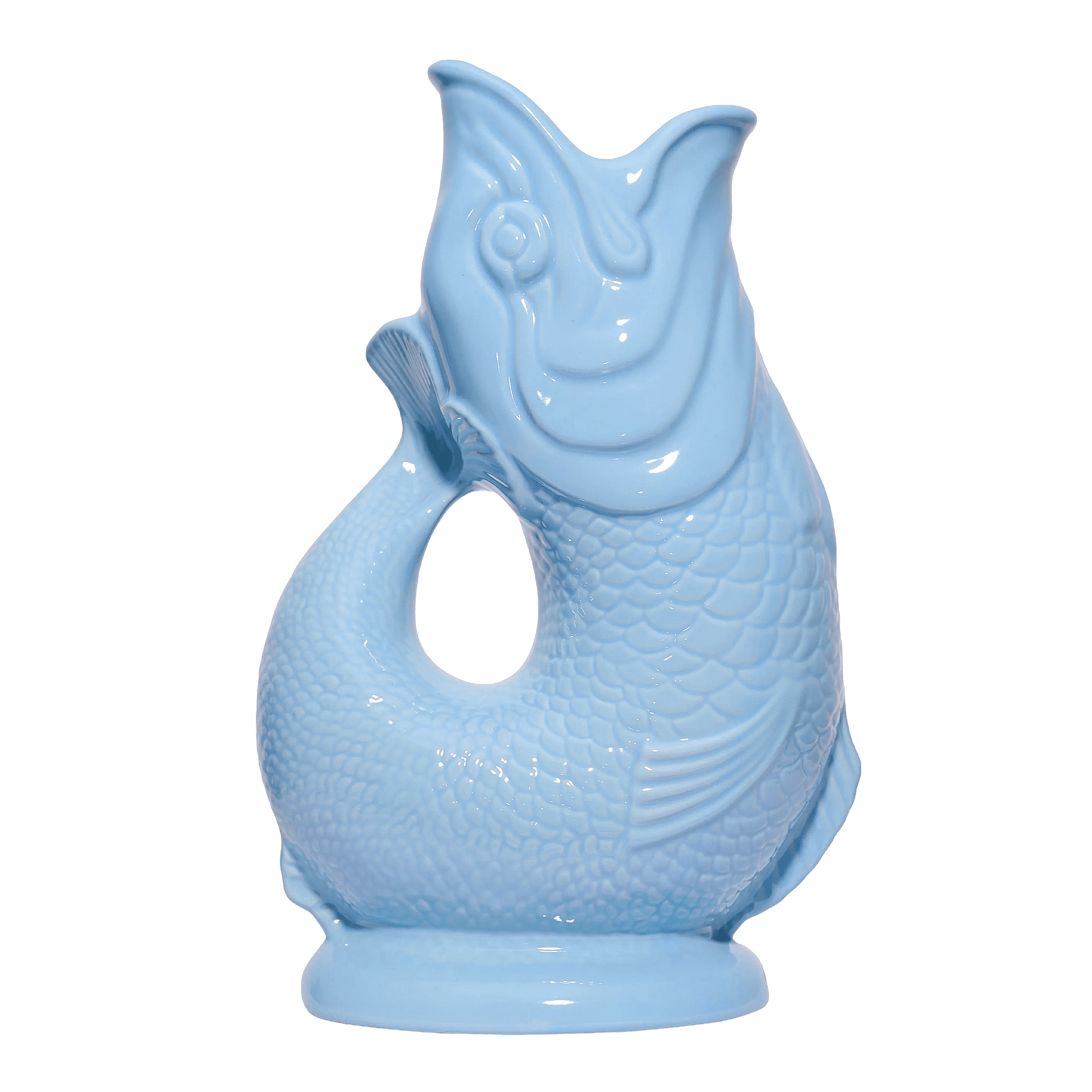 Jug pale blue XL 1,20 l, Fisch-Whiskey-Designer?, Fish figurine, Kaffeekanne?, Kunstkeramik, Blaues Keramikgefäß