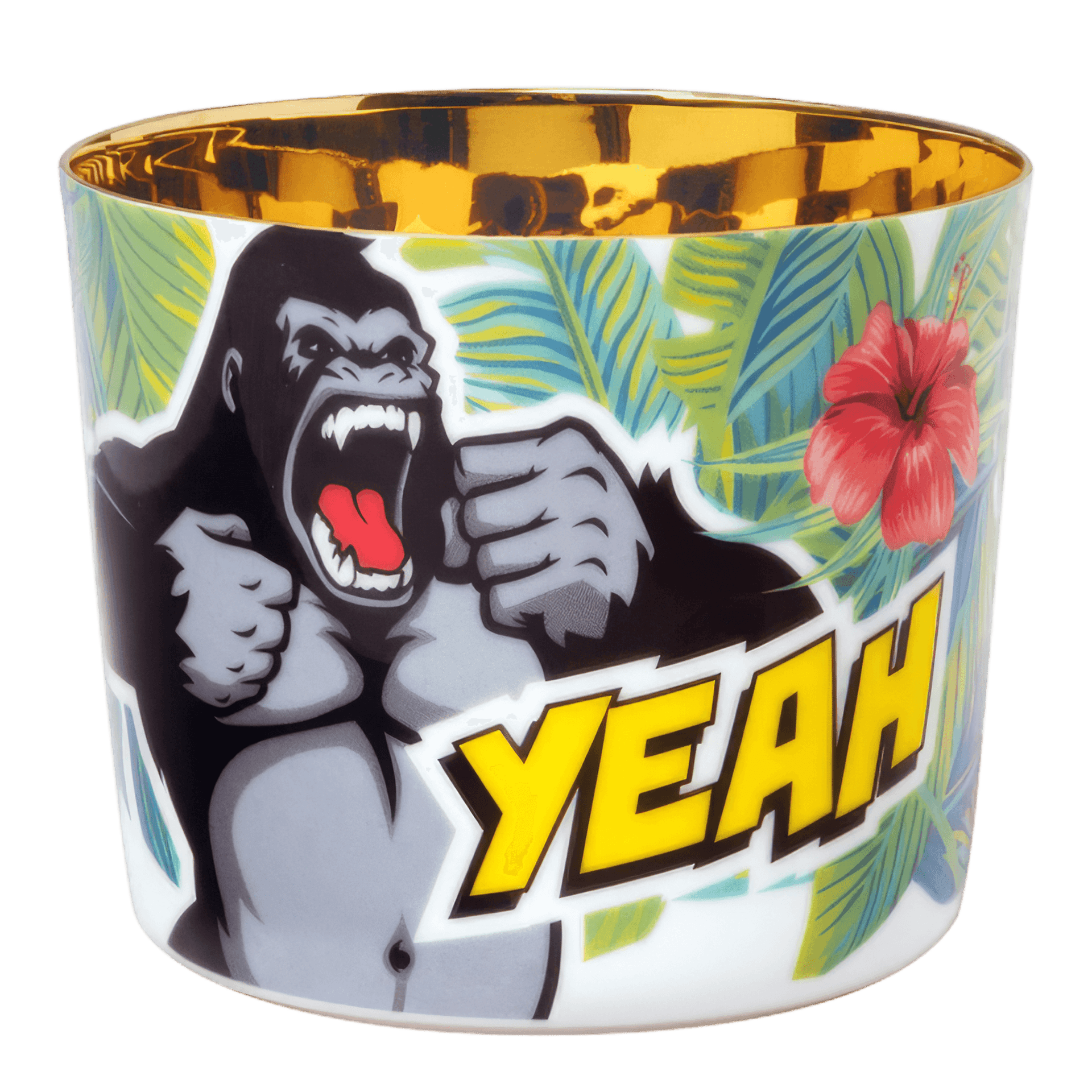 SIEGER by FÜRSTENBERG, Gorilla, Becher, Tropisch, Gelb, Kleines Trinkgefäß