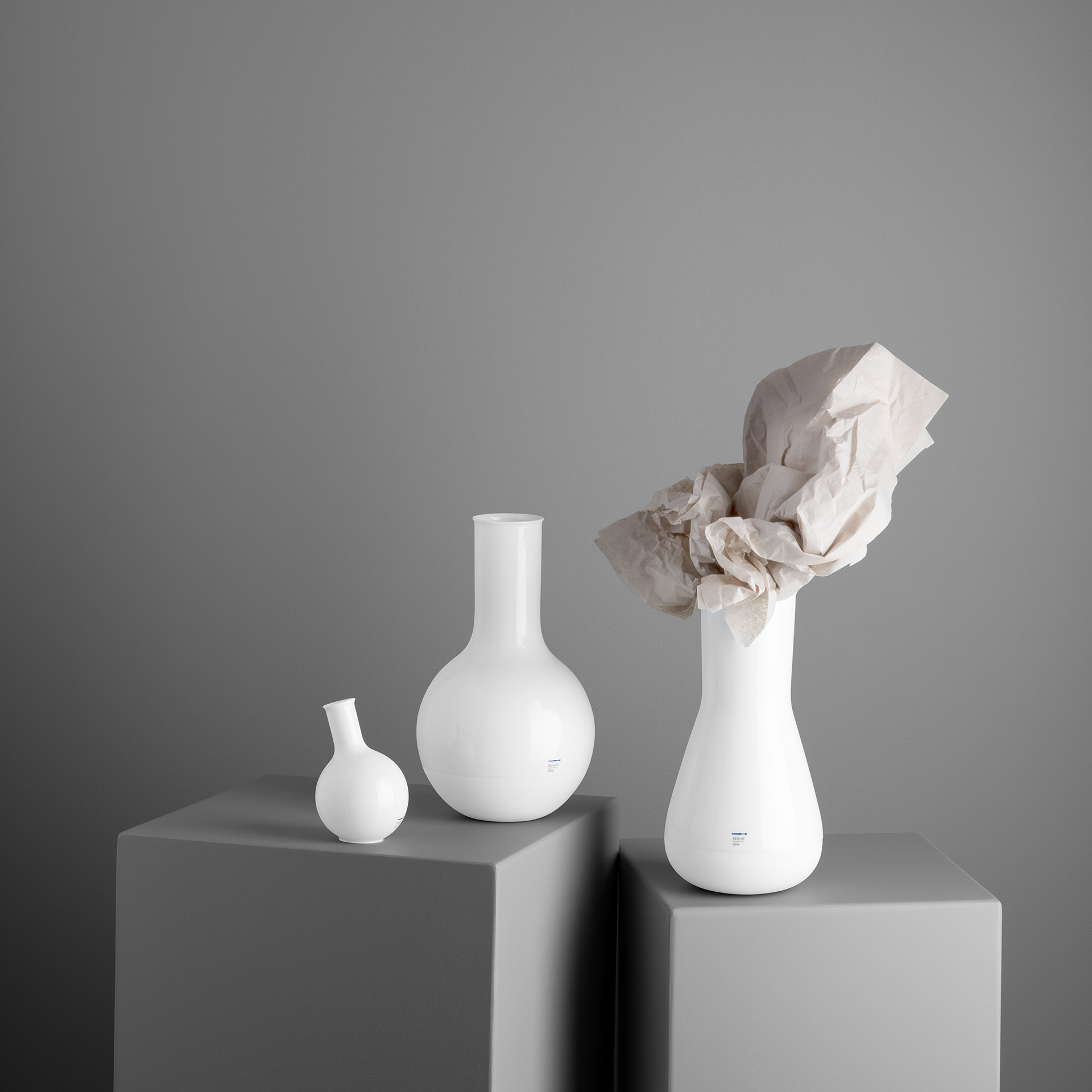 Vase Bulb 12 cm,  glasvase, vase, weiß, minimalistisch, porzellane