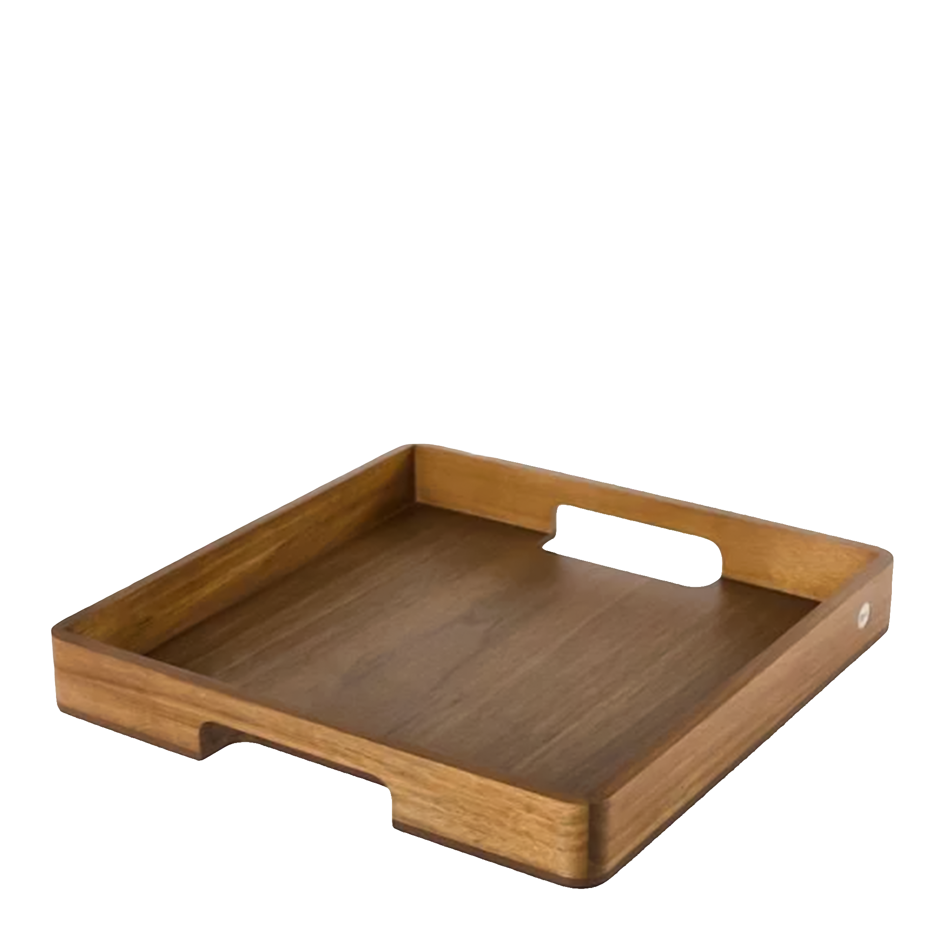 Serving Tray Square 40x40 cm, Holztablett, Servierbrett, Ablagebrett, Holztablett mit Griff, Tragegriff-Tablett