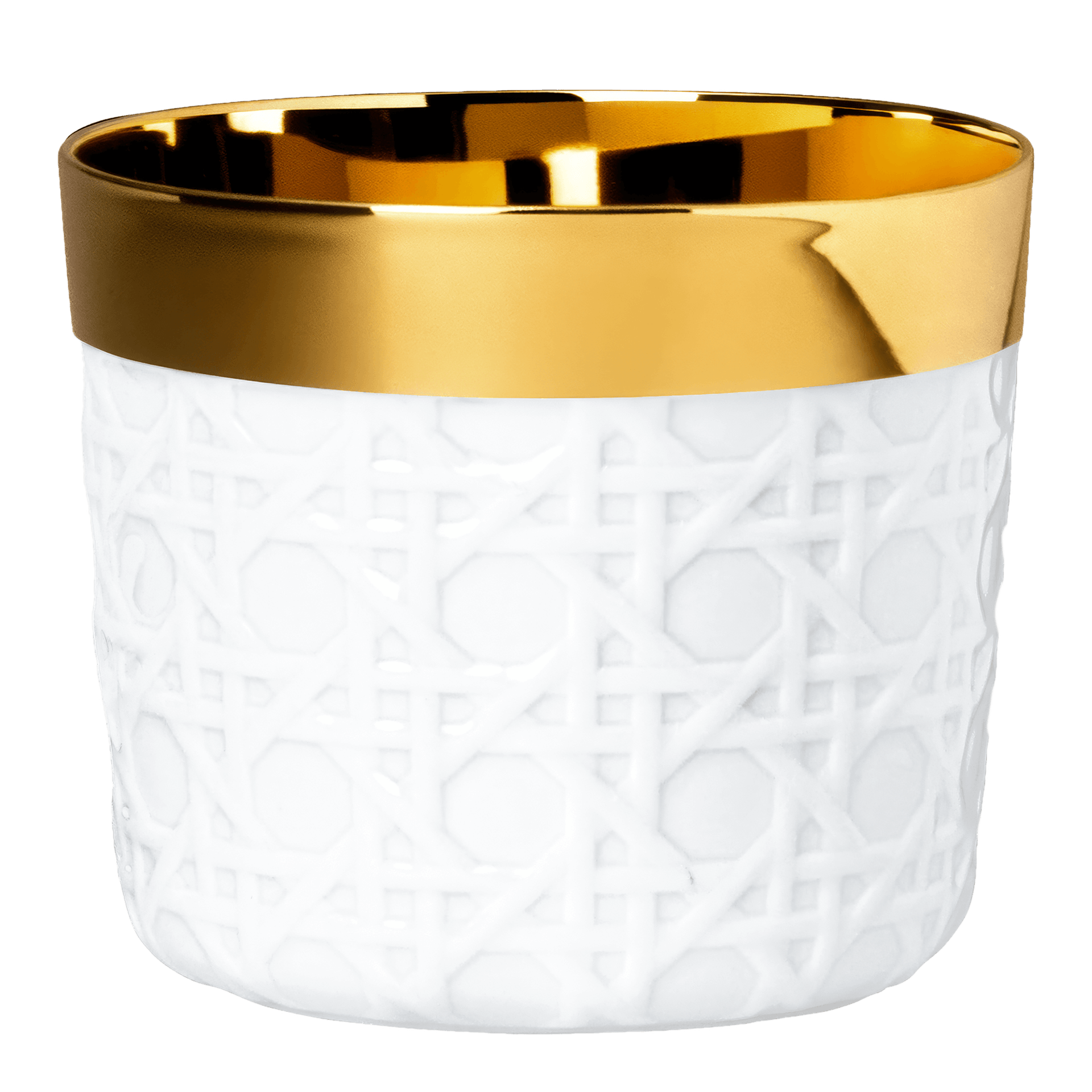 SIEGER by FÜRSTENBERG Champagnerbecher Liaisons Weiß SIP OF GOLD, Becher, Kaffeebecher, Keramik, Weiß, Goldrand