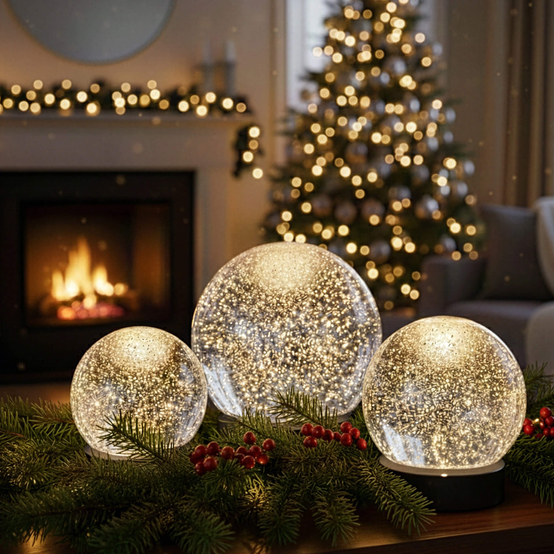 Sompex LED Dekolampe GLAMOR BAUBLE schwarz 18 cm