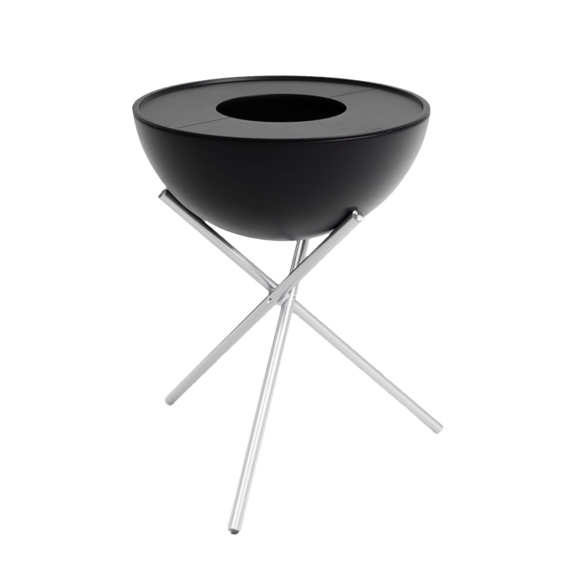 Plancha 70, Hocker, Schüssel-Hocker, Schüssel, Stahlbeine, schwarz
