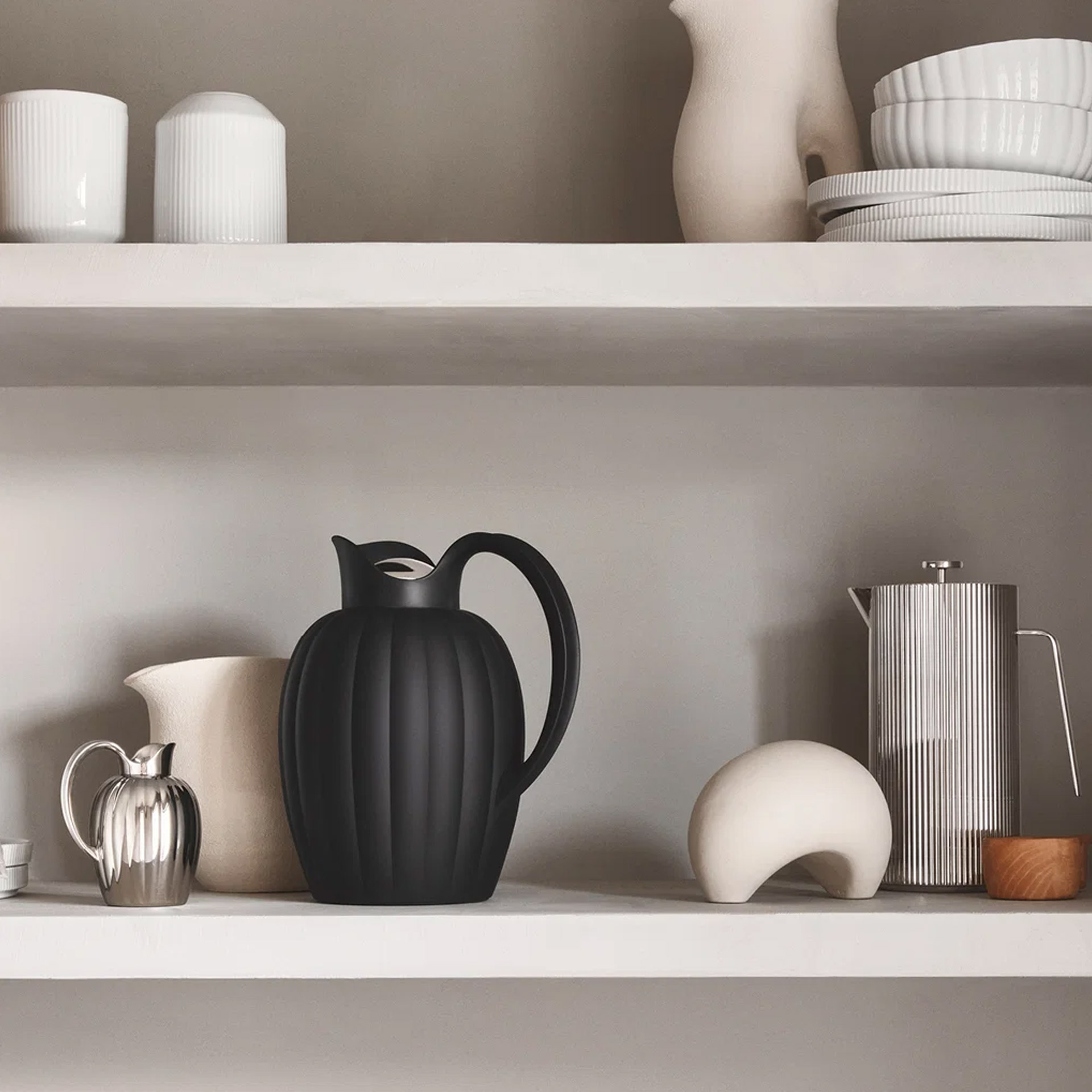Thermo Jug 1 l black, Kaffeemaschine, Karaffe, Teekanne, Vase, Geschirrset