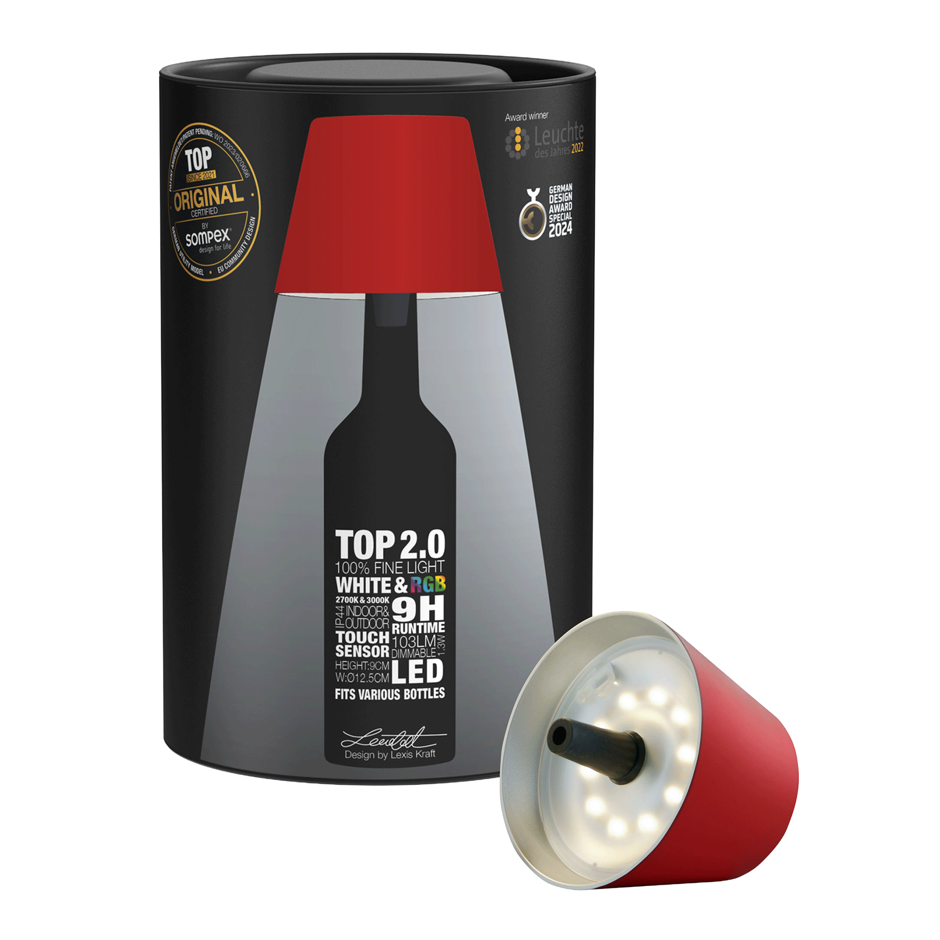 LED Bottle Light Dimmable Red