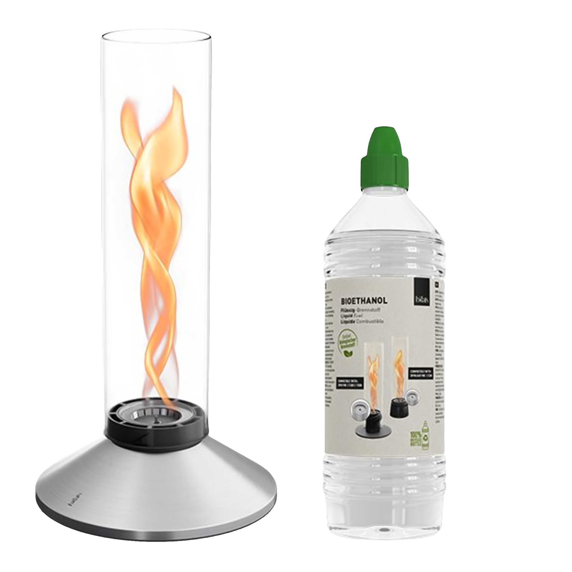 Tabletop Fireplace 1200 Silver,  Tischflamme,  Brenner,  Bioethanol,  Feuerbild,  Flüssigkeit