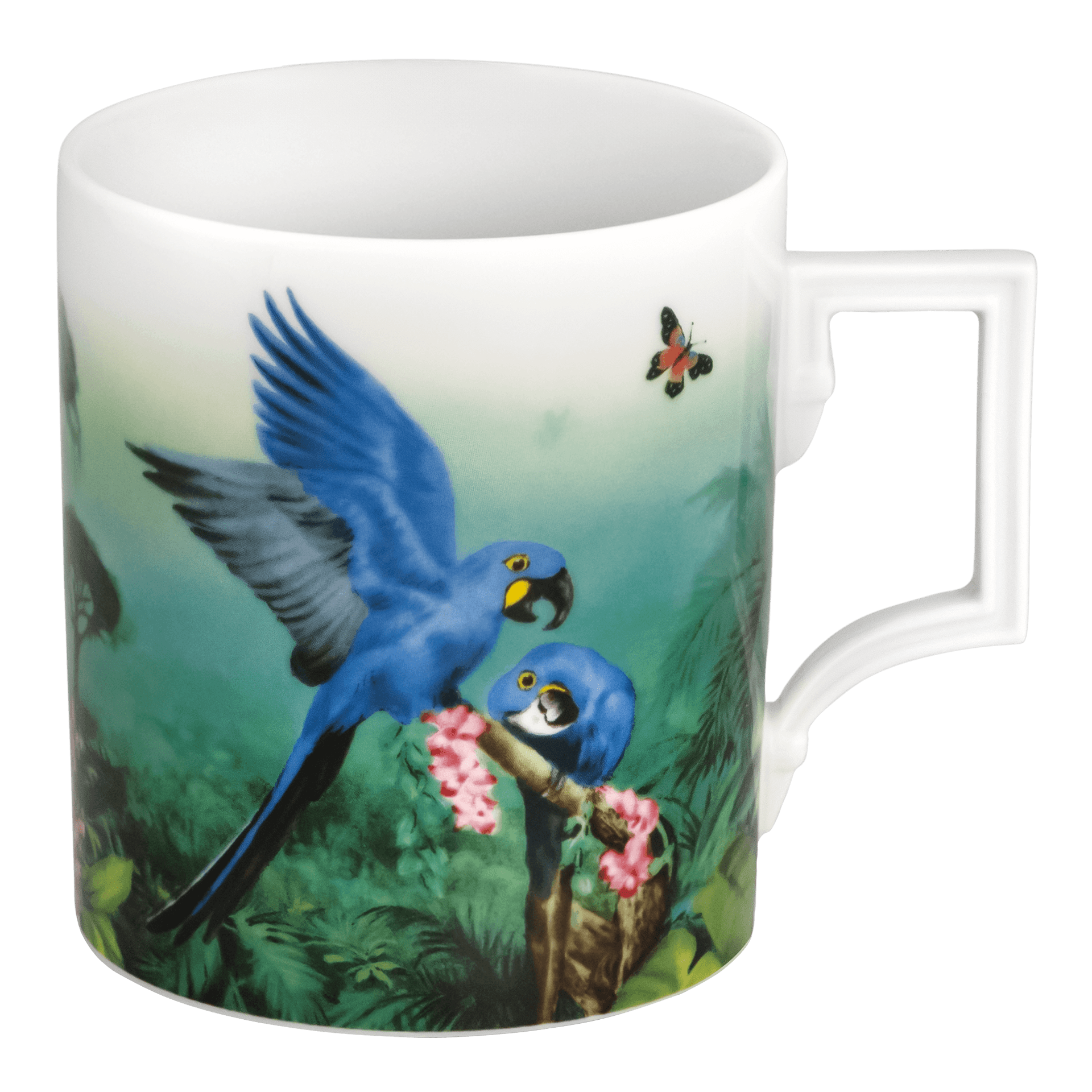 Meissen Amazonas Collection Henkelbecher Ara Hyazinthara