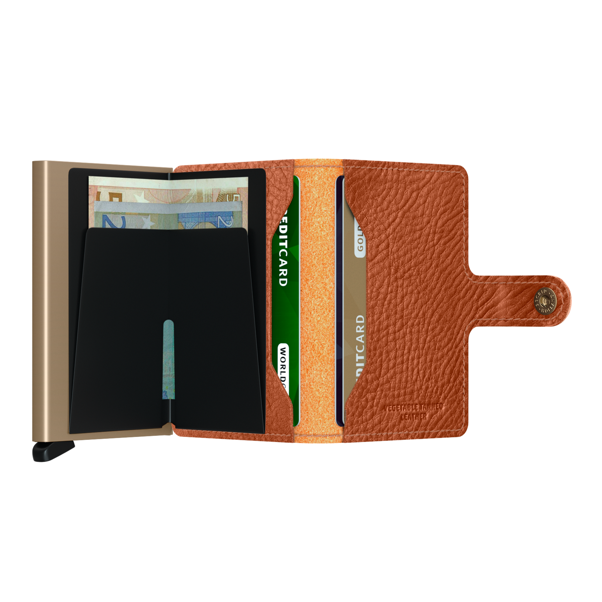 Secrid Miniwalet Veg Karamell/Sand, Geldbörse, Portemonnaie, Wallet, Kartenfächer, Leder