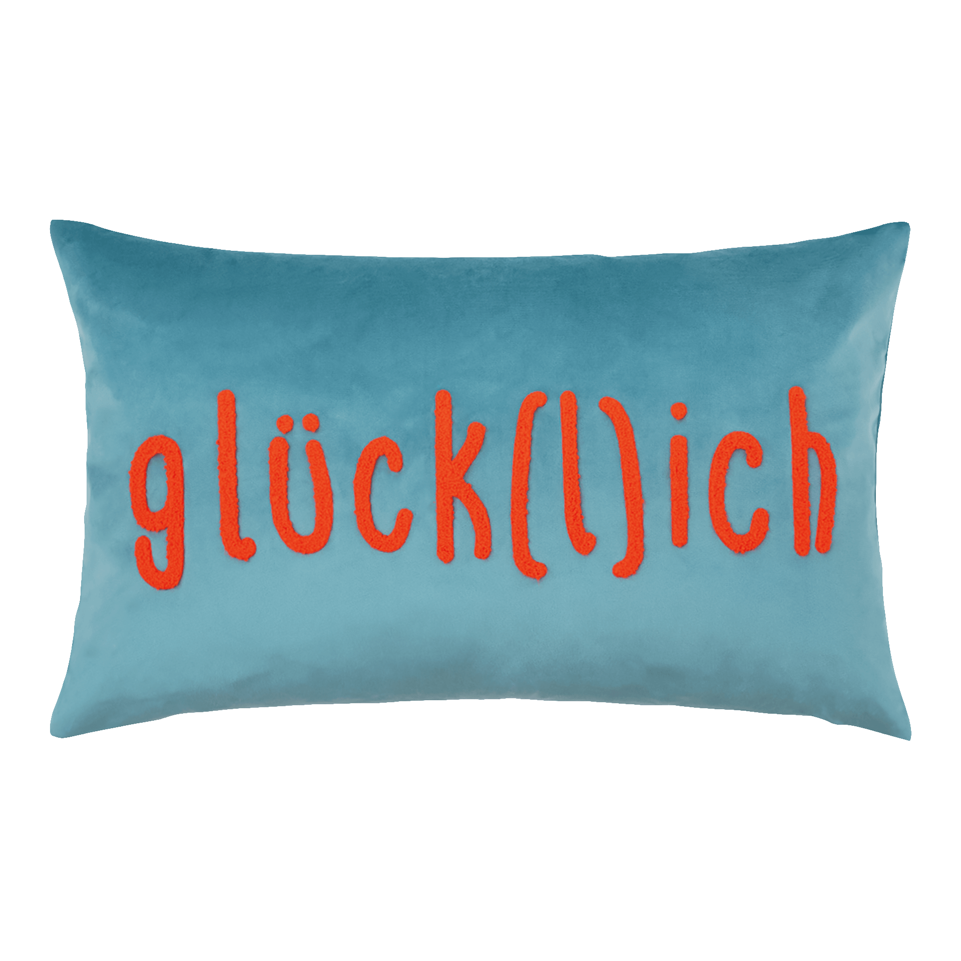 pad LETTERS Kissenbezug glück(l)ich Aqua