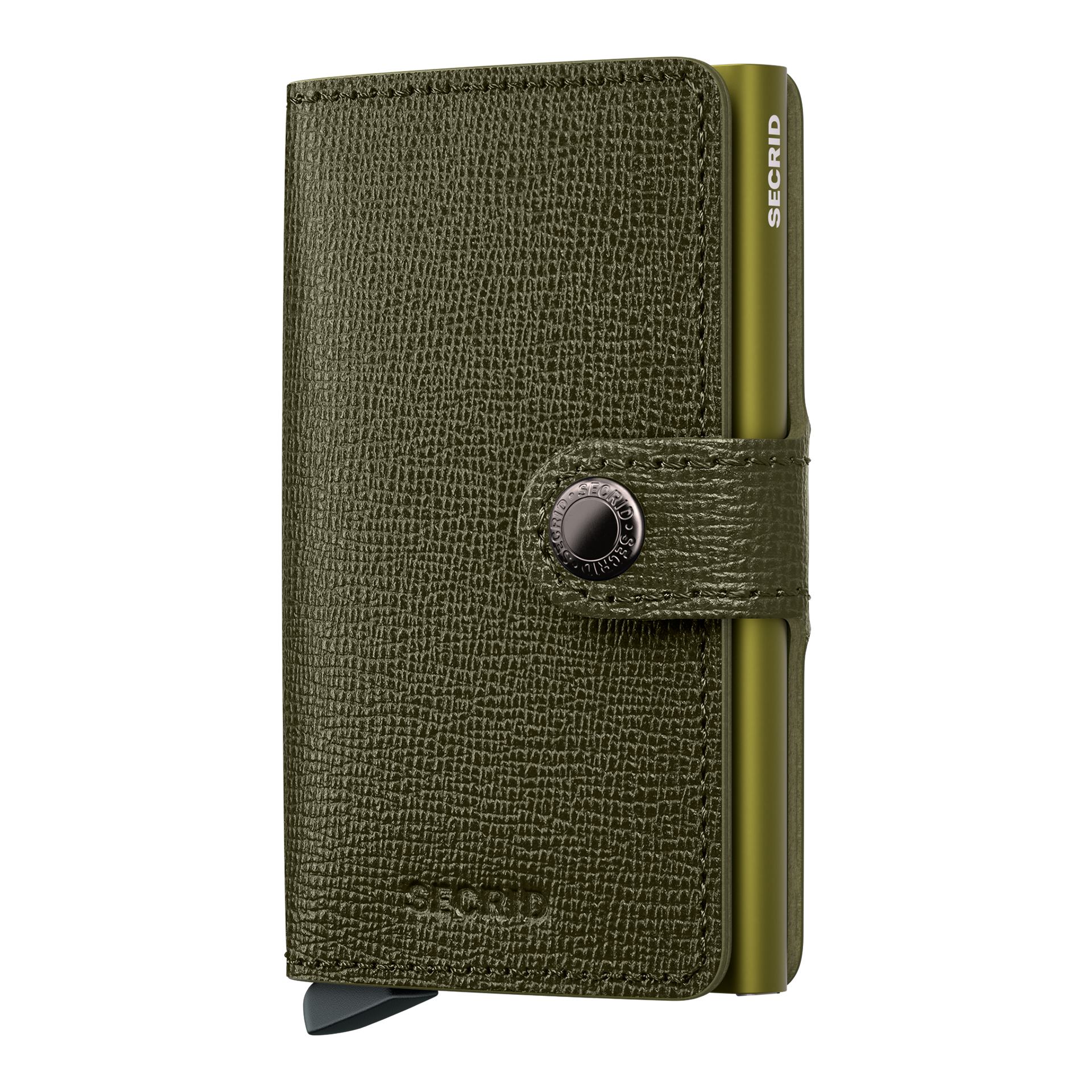 Miniwallet Kelp, Hülle, Brieftasche, Leder, Olivegrün, Stiftclip