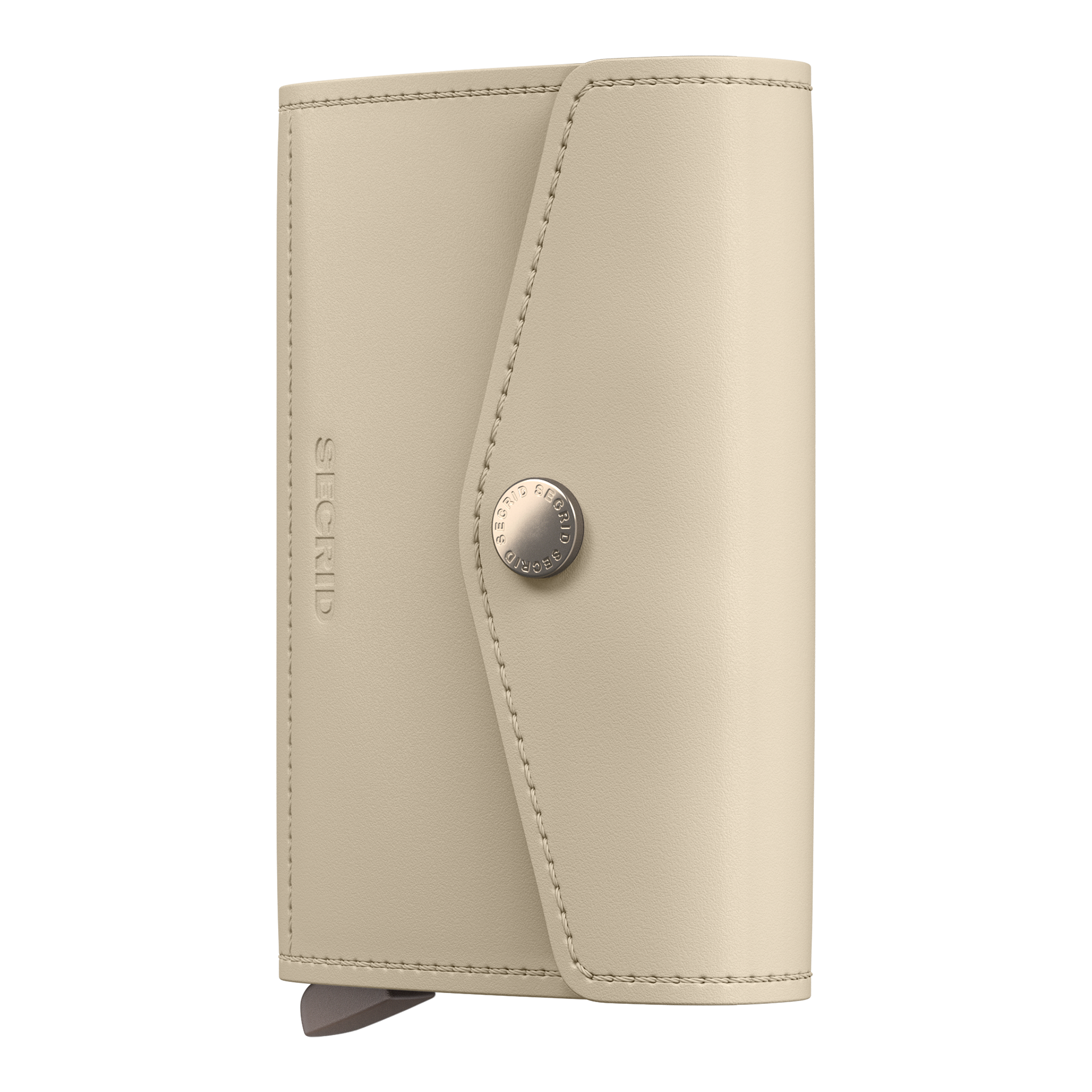 Envelope Wallet Latte, wallet, Leder, beige, lang, Druckknopf