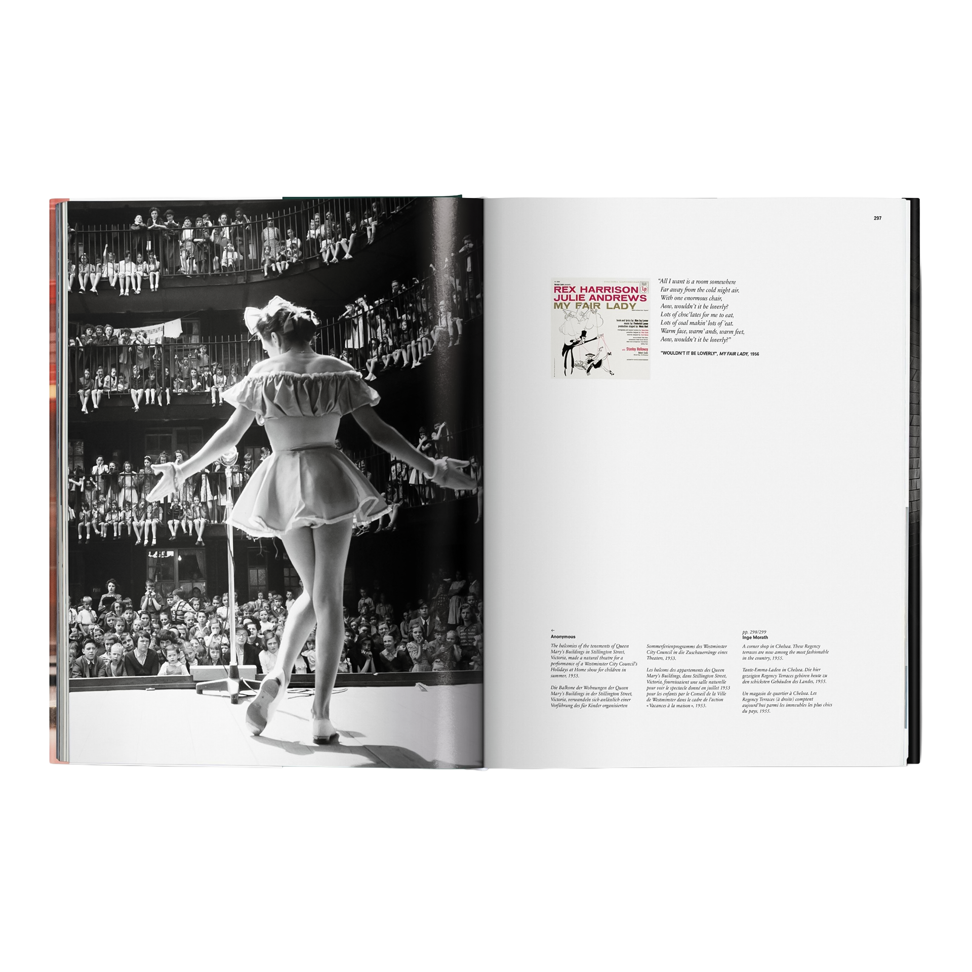 Coffee Table Book London, Balletttänzerin, Bühnenauftritt, Klassisches Ballettkostüm, Schwarzweißes Foto, Publikum