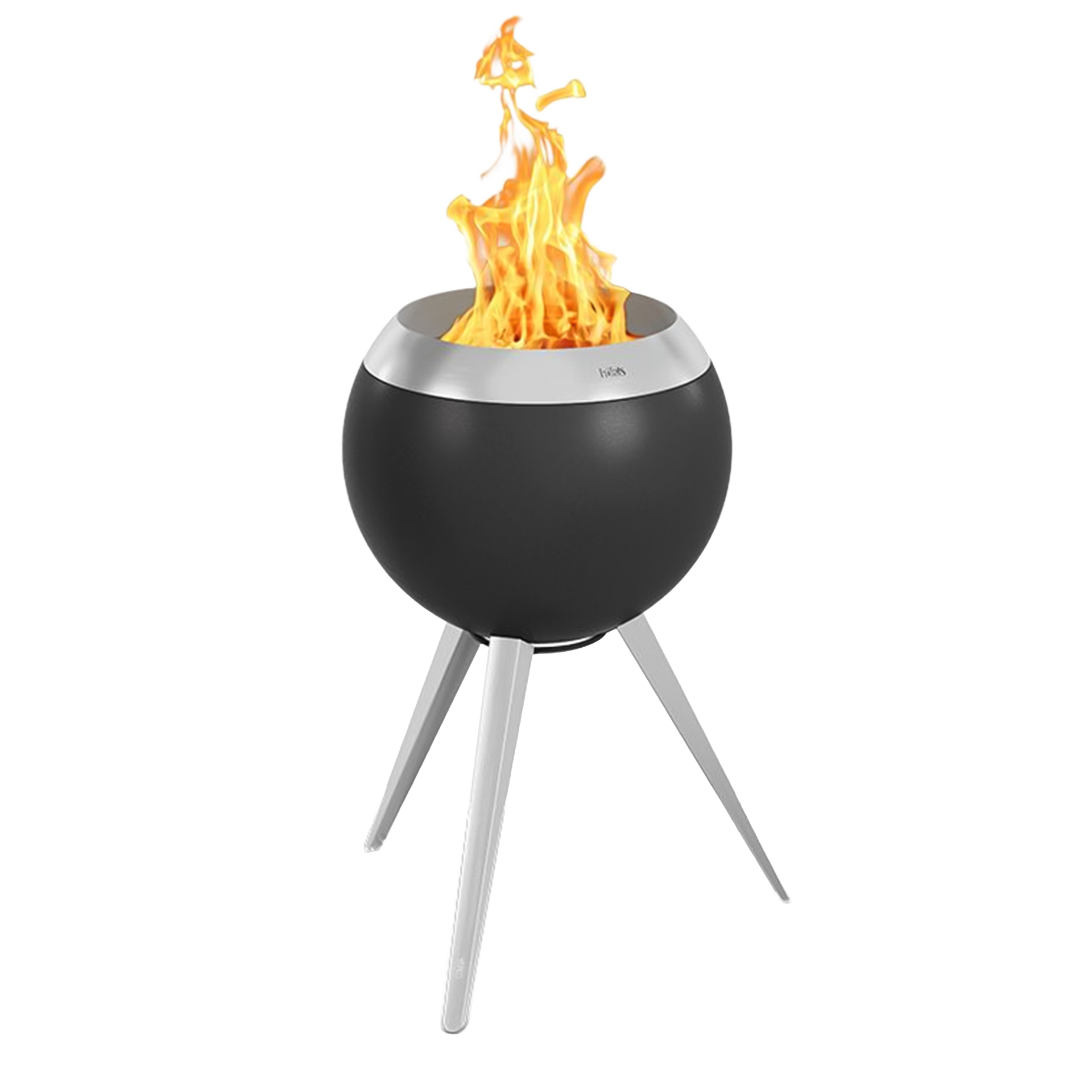 Fire basket 45 with heigh foot silver, Gartenfeuerstelle, Feuerkorb, Feuerstelle, Stahl, Dreibein