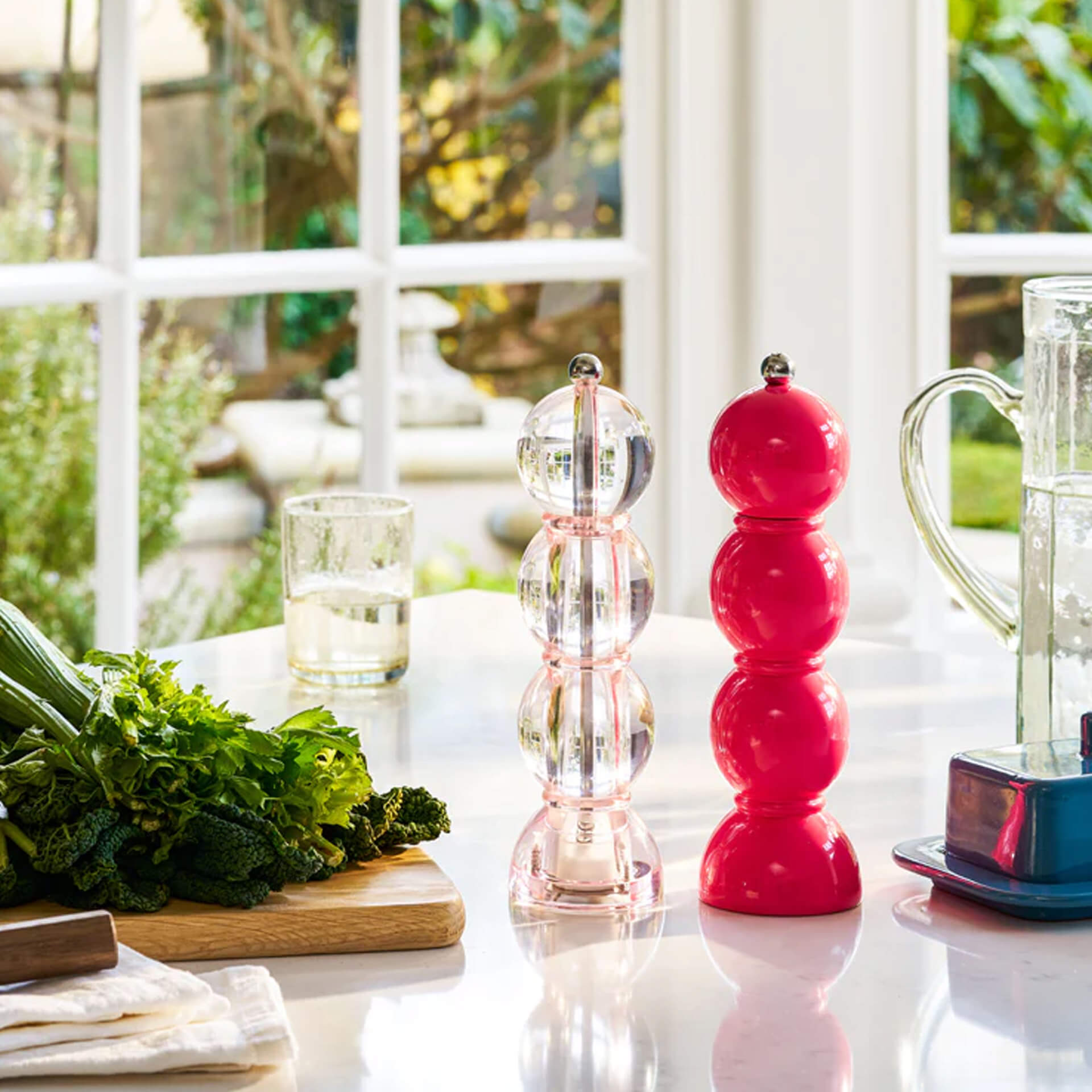 Salt- Pepper Mill watermelon pink 24 cm, Küchengerät, Salz-/Pfeffermühle, Rot, Glas, Skulptur