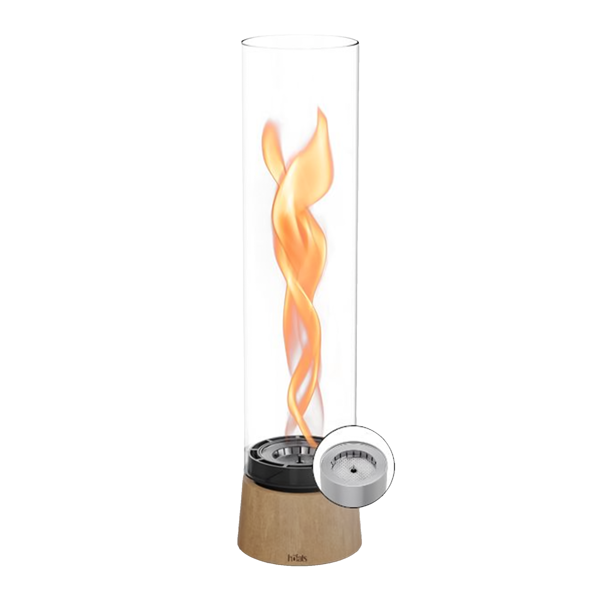 Tabletop Fireplace 1200 Oak, Luftbefeuchter, Beheizter Turm, Holzfuß, Flammen-Design, Thermogerät