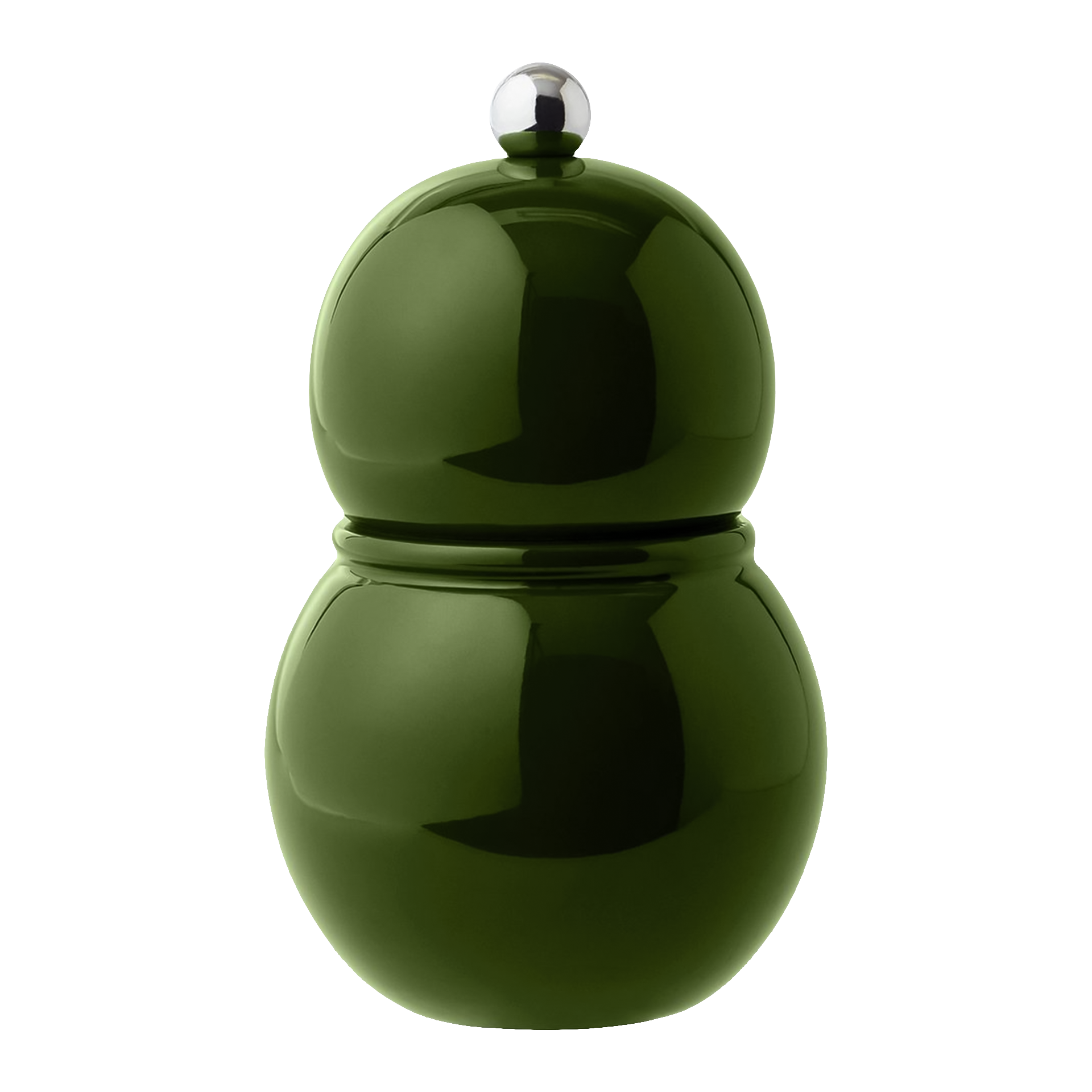 Salt- Pepper Mill khaki 12 cm, glas, grün, flasche, rund, gestapelt