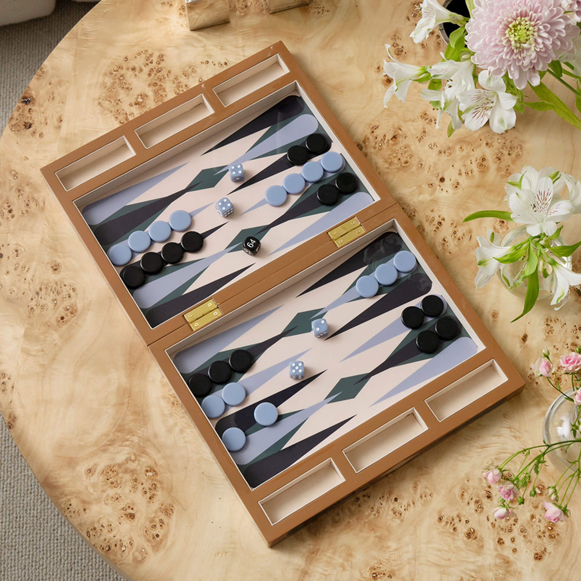 Backgammon Lackiert Braun