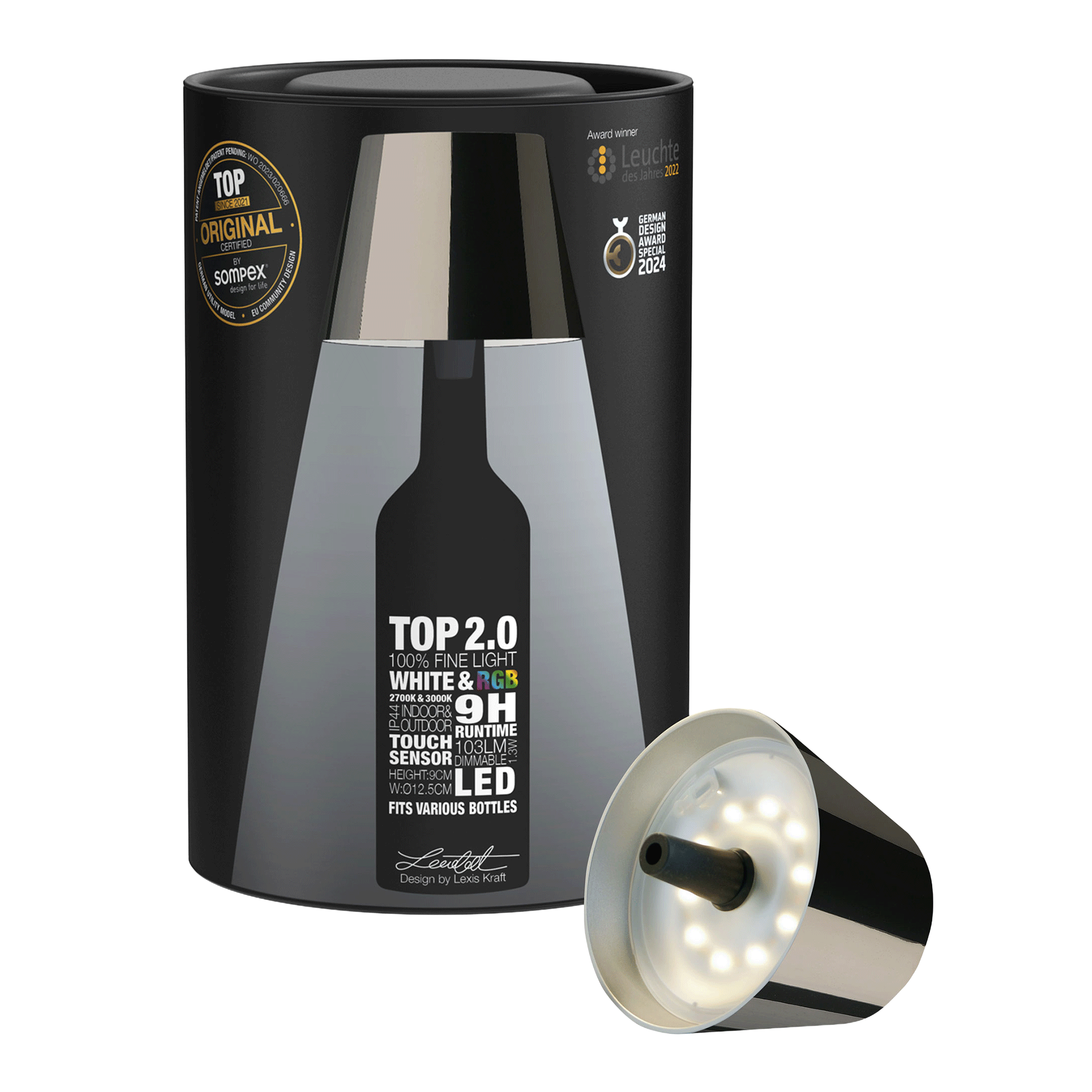 LED Bottle Light Dimmable Spacegrey