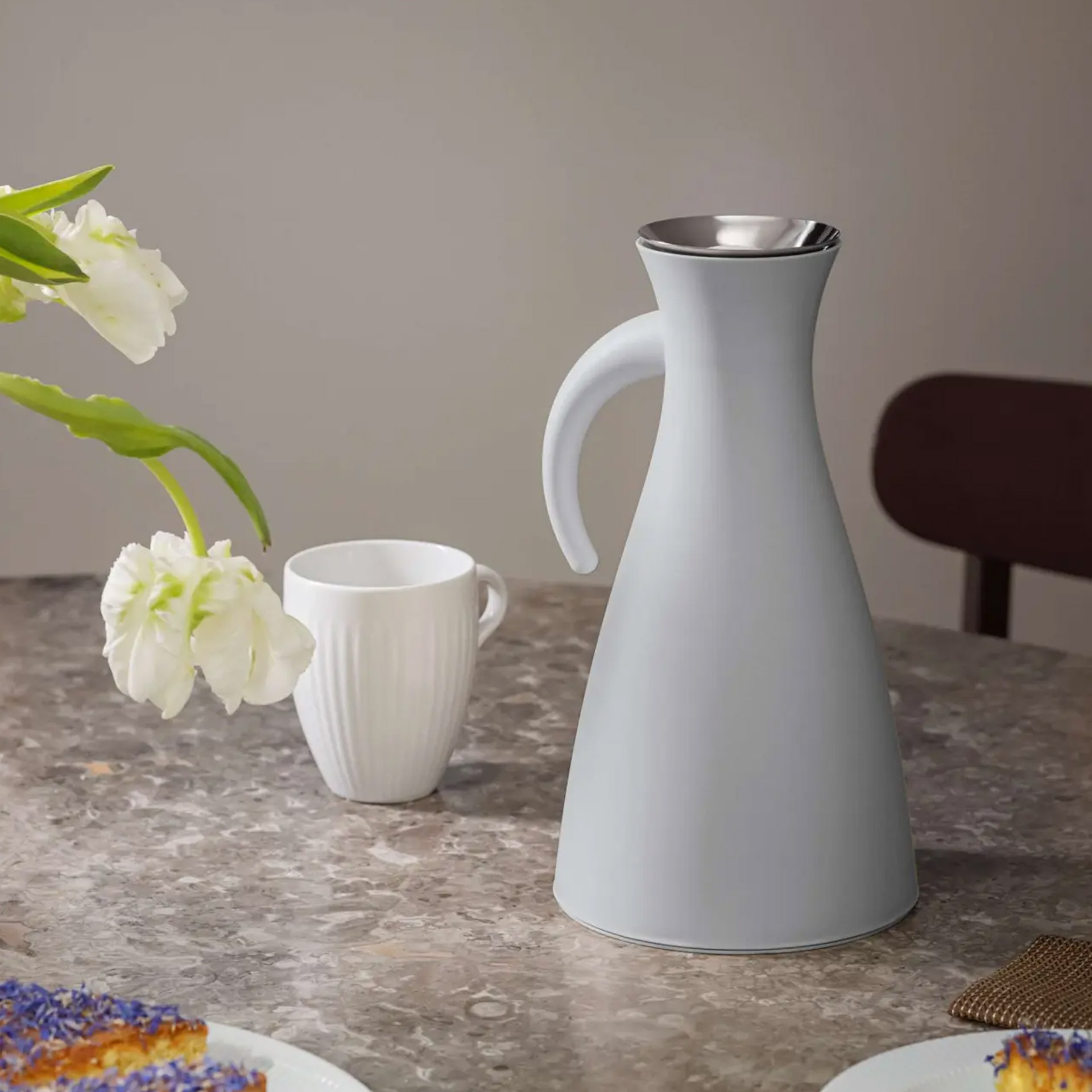 Vacuum Jug Marble Grey 1.00 l, Karaffe, Gießkanne, Glasgeschirr, Keramik, Graue Farbe
