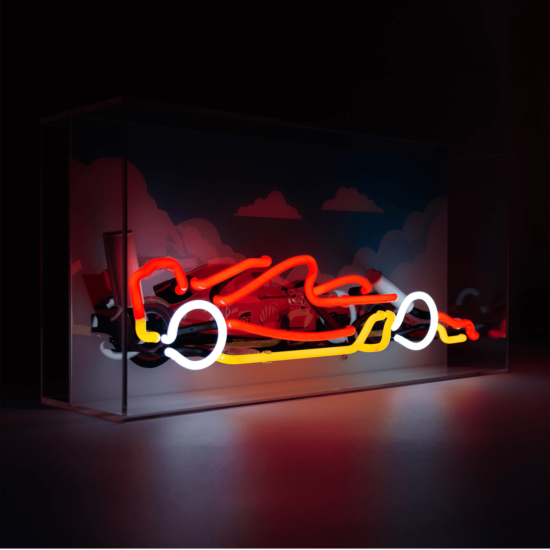 Neonschild Formel1 Rennwagen