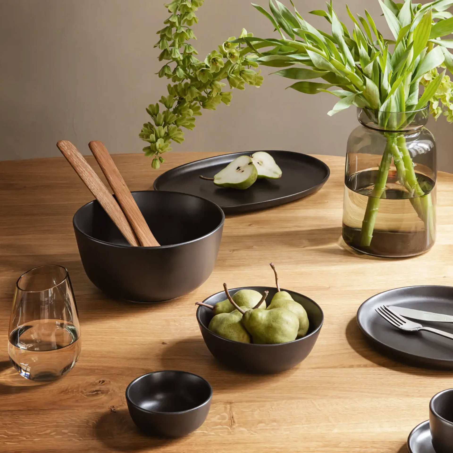 Bowl Black 0.50 l Set of 4, Schwarz, Schüssel, Schale, Teller, Vase