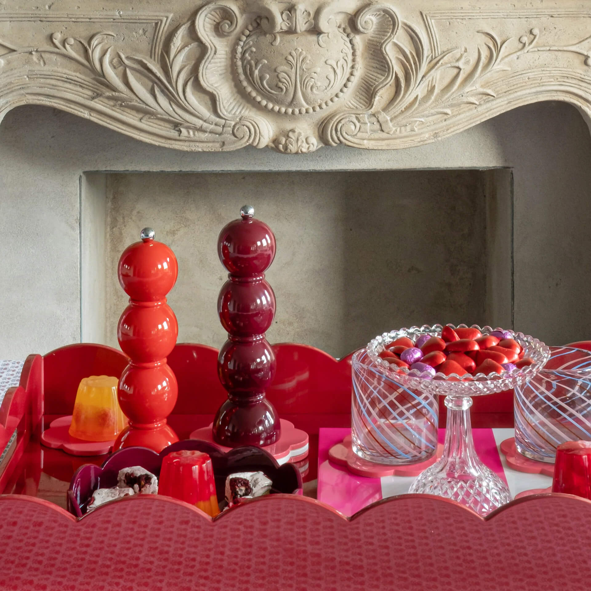 Salt- Pepper Mill cherry 24 cm, Candy, Vitrine, Dekoration, Kunststoff, Rotefarben