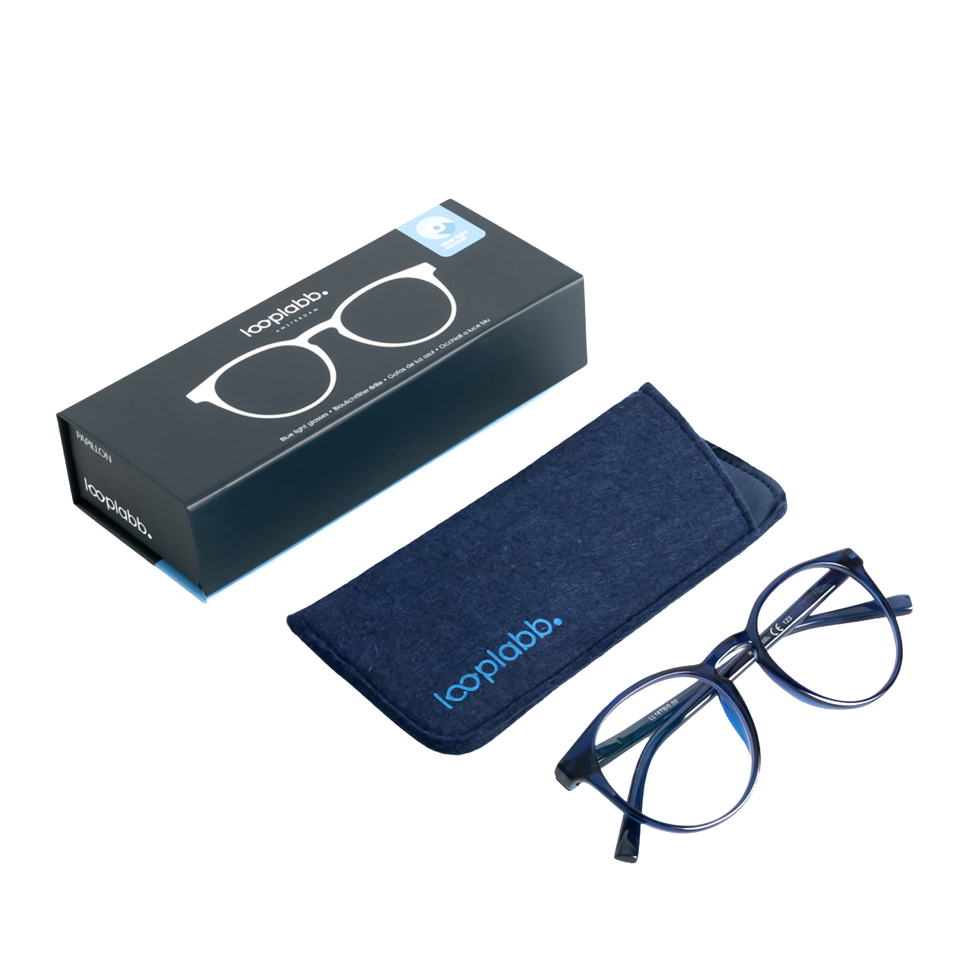 Looplabb Blaulichtfilter-Brille PAPILLON BLUE LIGHT Marine