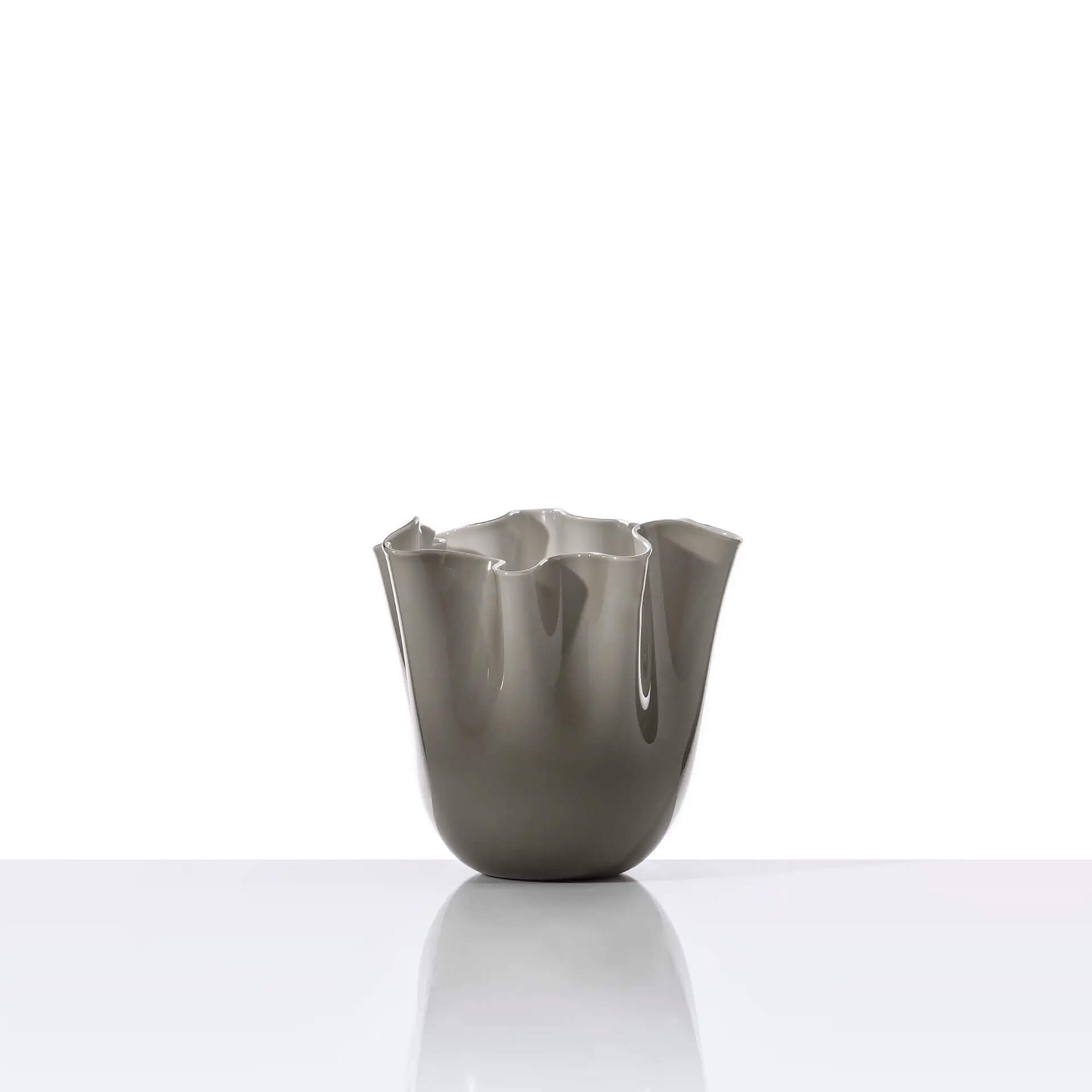 Venini Fazzoletto Vase Grau 24 cm