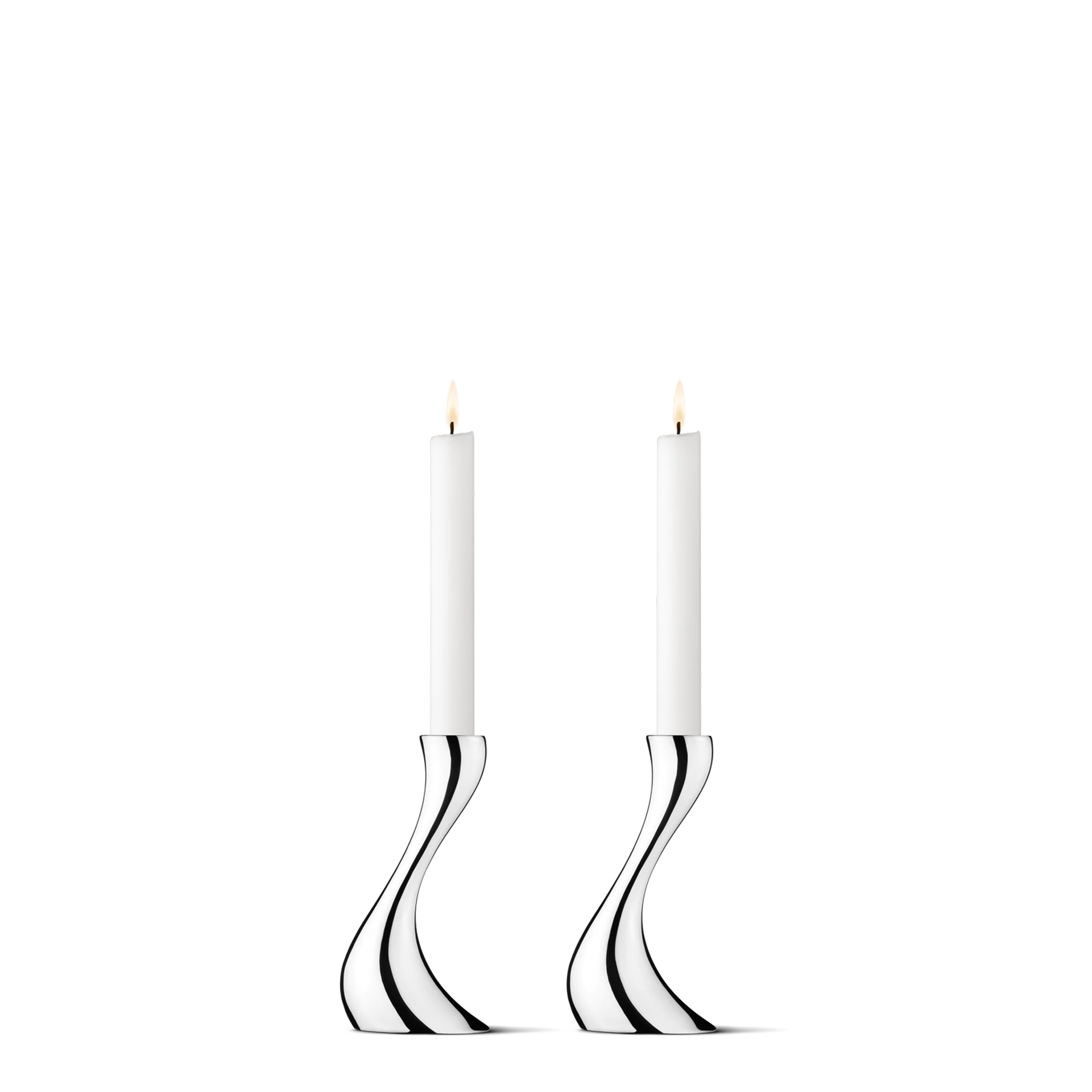 Candleholder set small 2 pieces, Kerze, Kerzenhalter, Taucher Kerzen, Silber, Dekoration